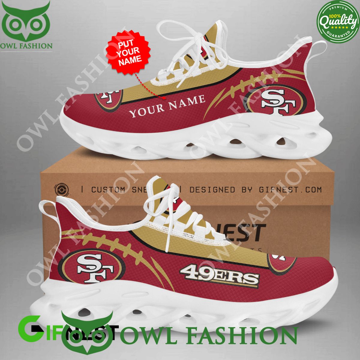 JWFancy San Francisco 49ers Max Soul Shoes Sneakers For Men And Women