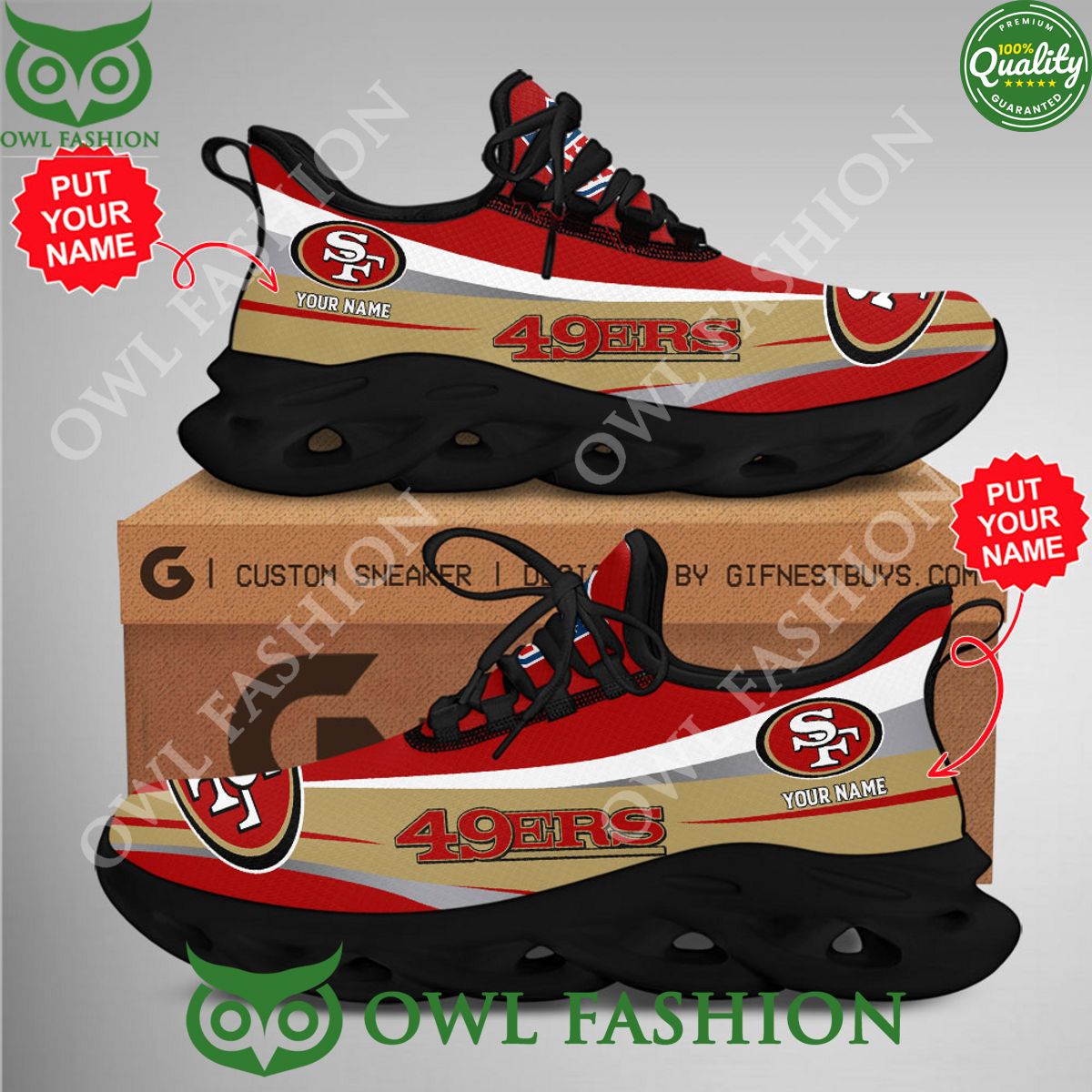 JWFancy San Francisco 49ers Max Soul Shoes Sneakers For Men And Women