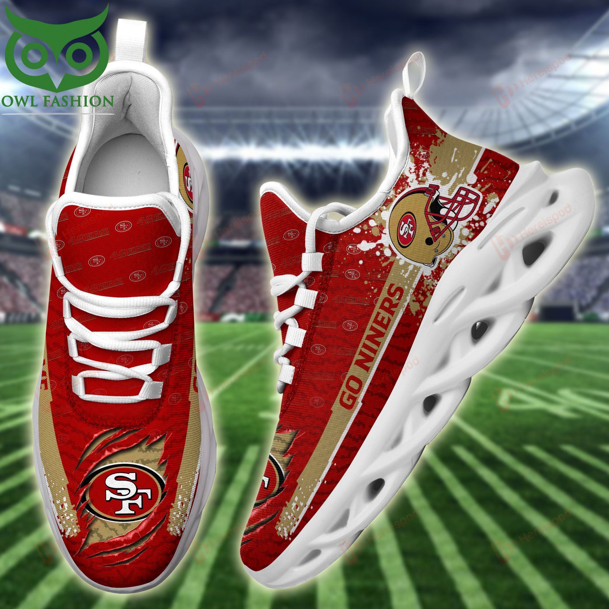 JWFancy San Francisco 49ers Max Soul Shoes Sneakers For Men And Women