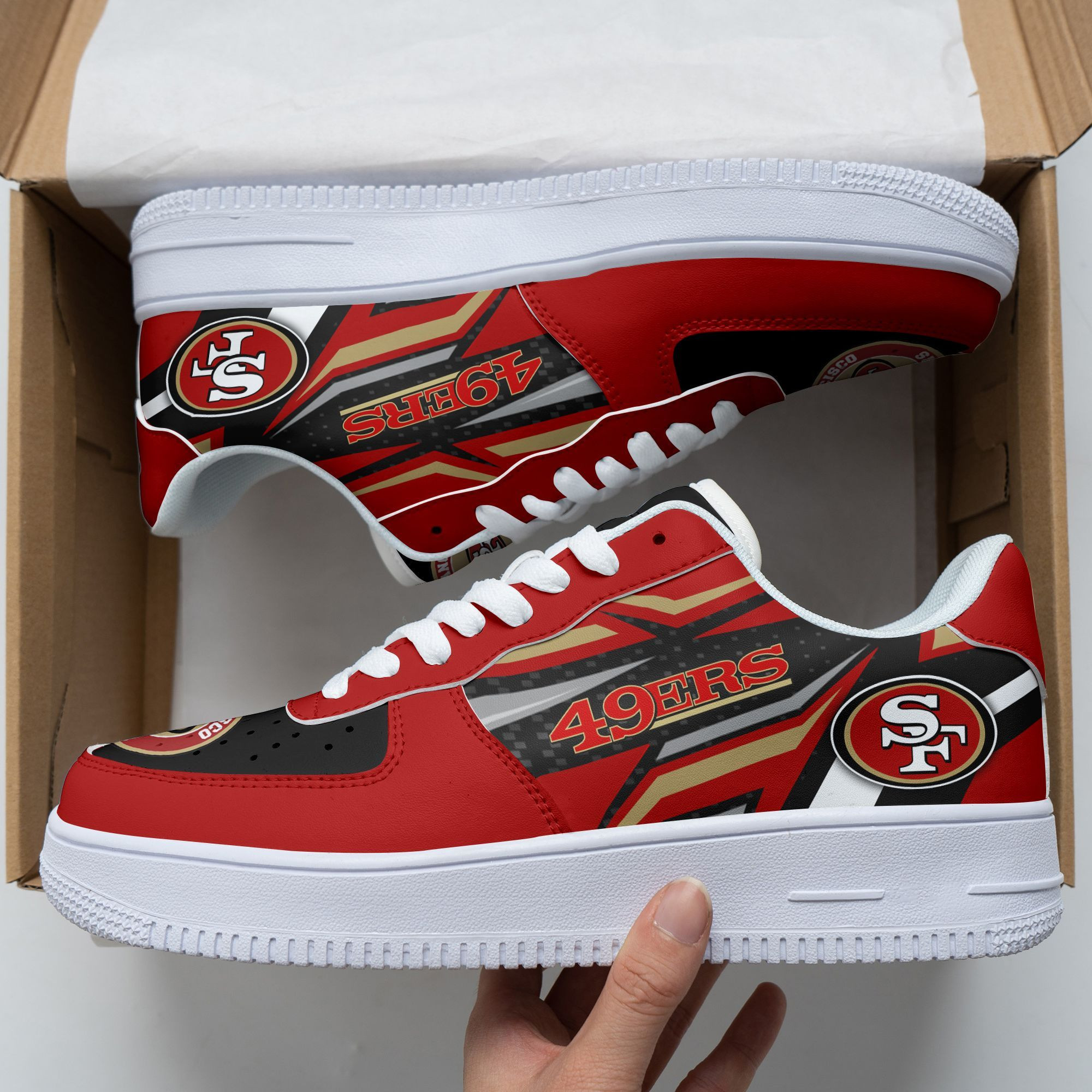 JWFancy San Francisco 49ers NFL Air Low-Top Sneakers Shoes For Men And Women