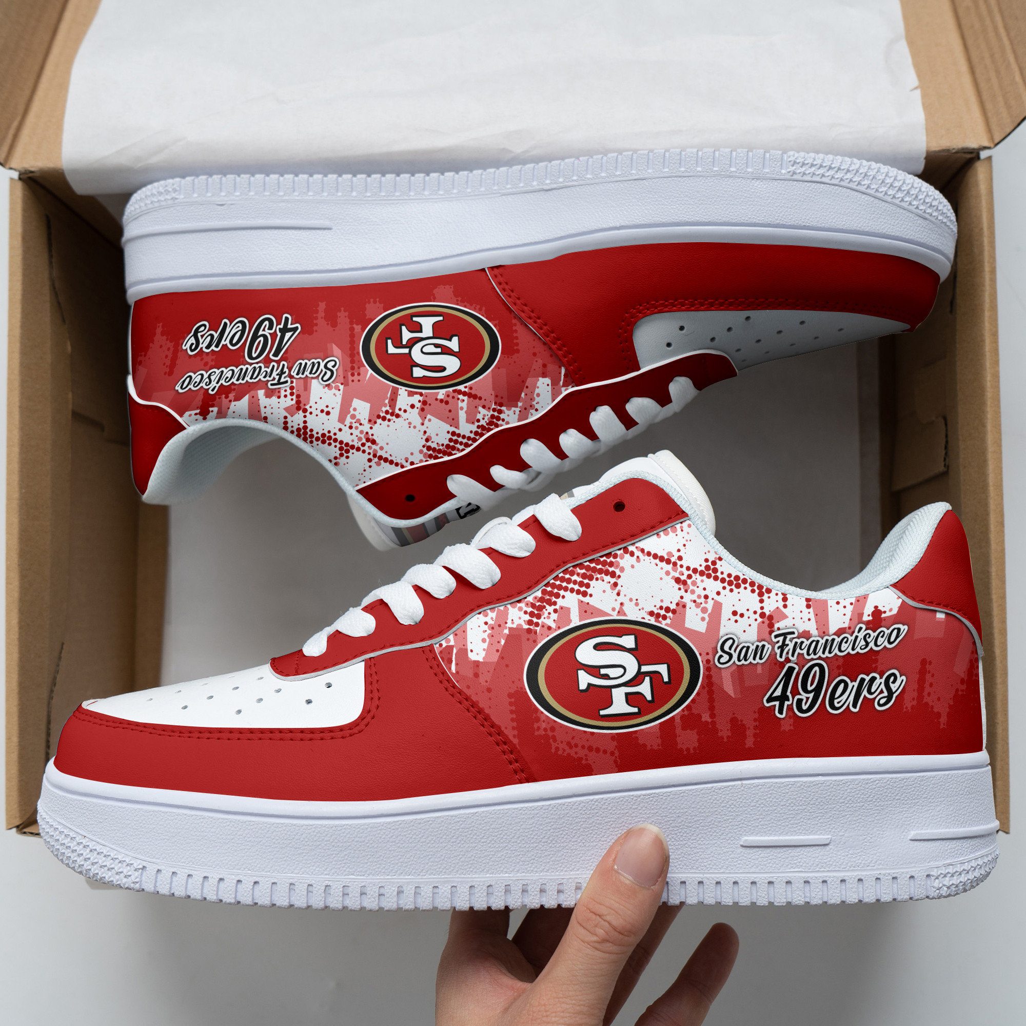 JWFancy San Francisco 49ers NFL Air Low-Top Sneakers Shoes For Men And Women