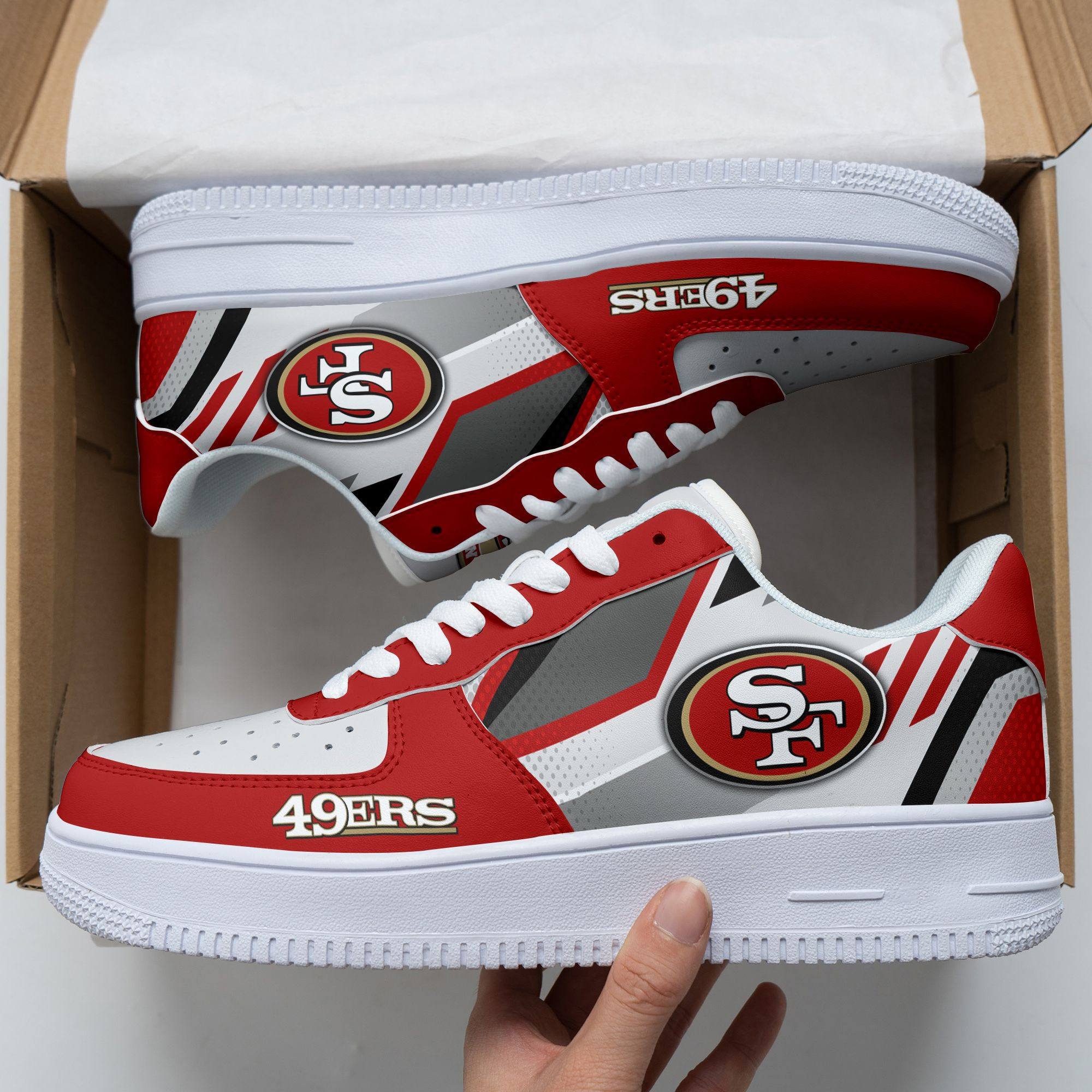 JWFancy San Francisco 49ers NFL Air Low-Top Sneakers Shoes For Men And Women