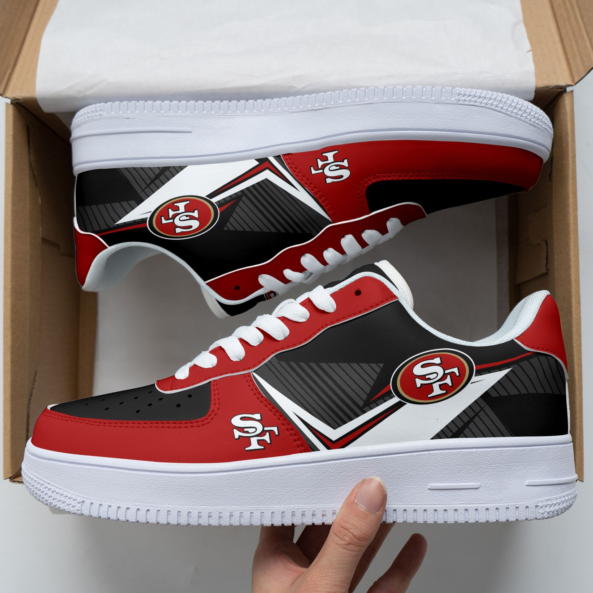JWFancy San Francisco 49ers NFL Air Low-Top Sneakers Shoes For Men And Women
