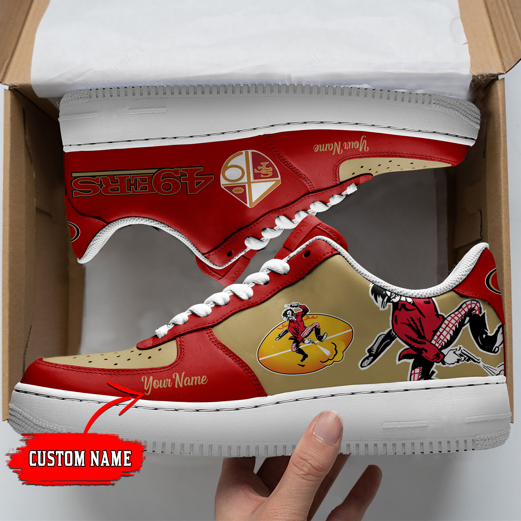 JWFancy San Francisco 49ers NFL Air Low-Top Sneakers Shoes For Men And Women