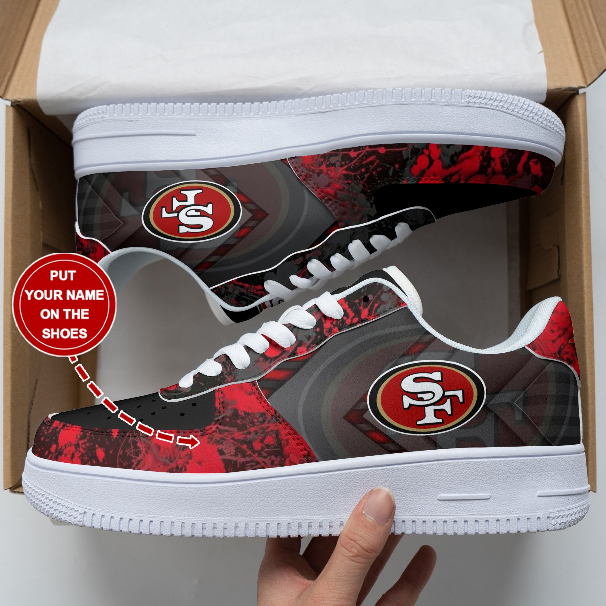 JWFancy San Francisco 49ers NFL Air Low-Top Sneakers Shoes For Men And Women