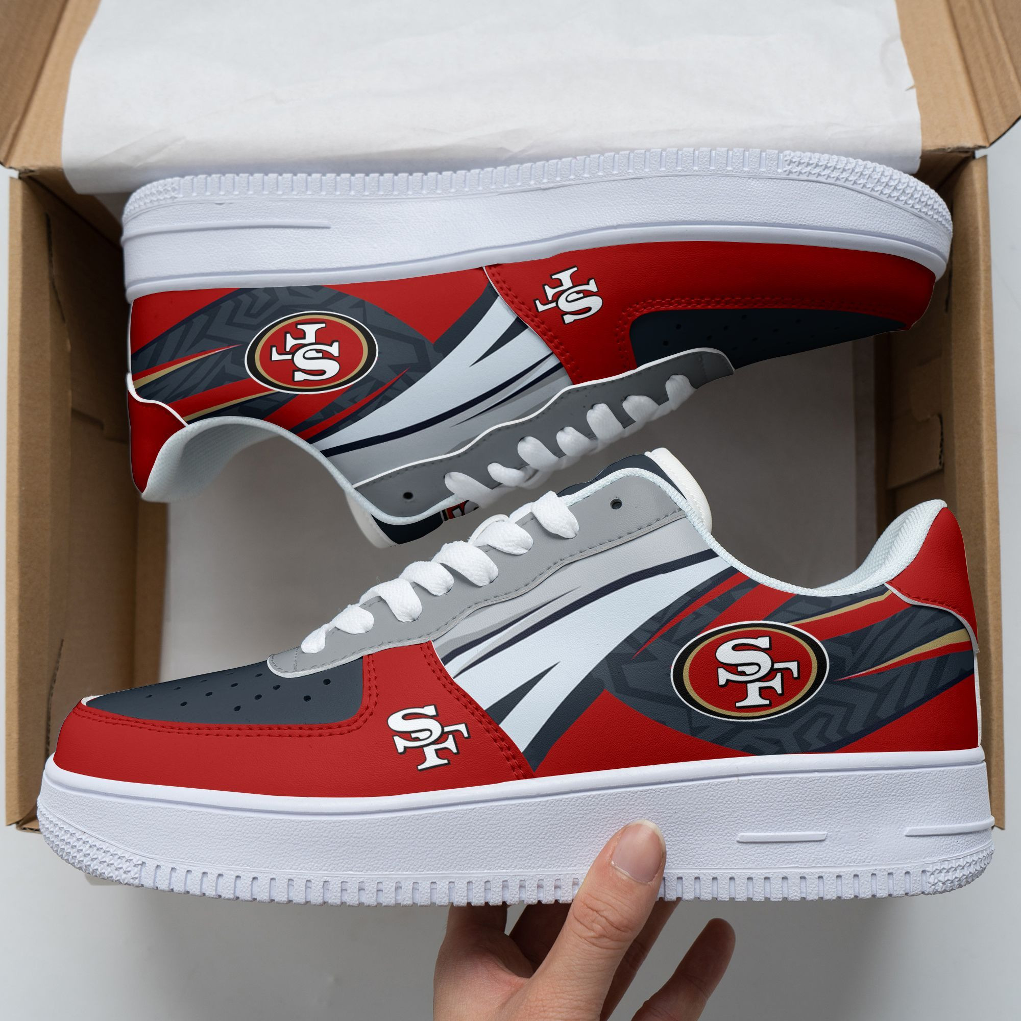 JWFancy San Francisco 49ers NFL Air Low-Top Sneakers Shoes For Men And Women