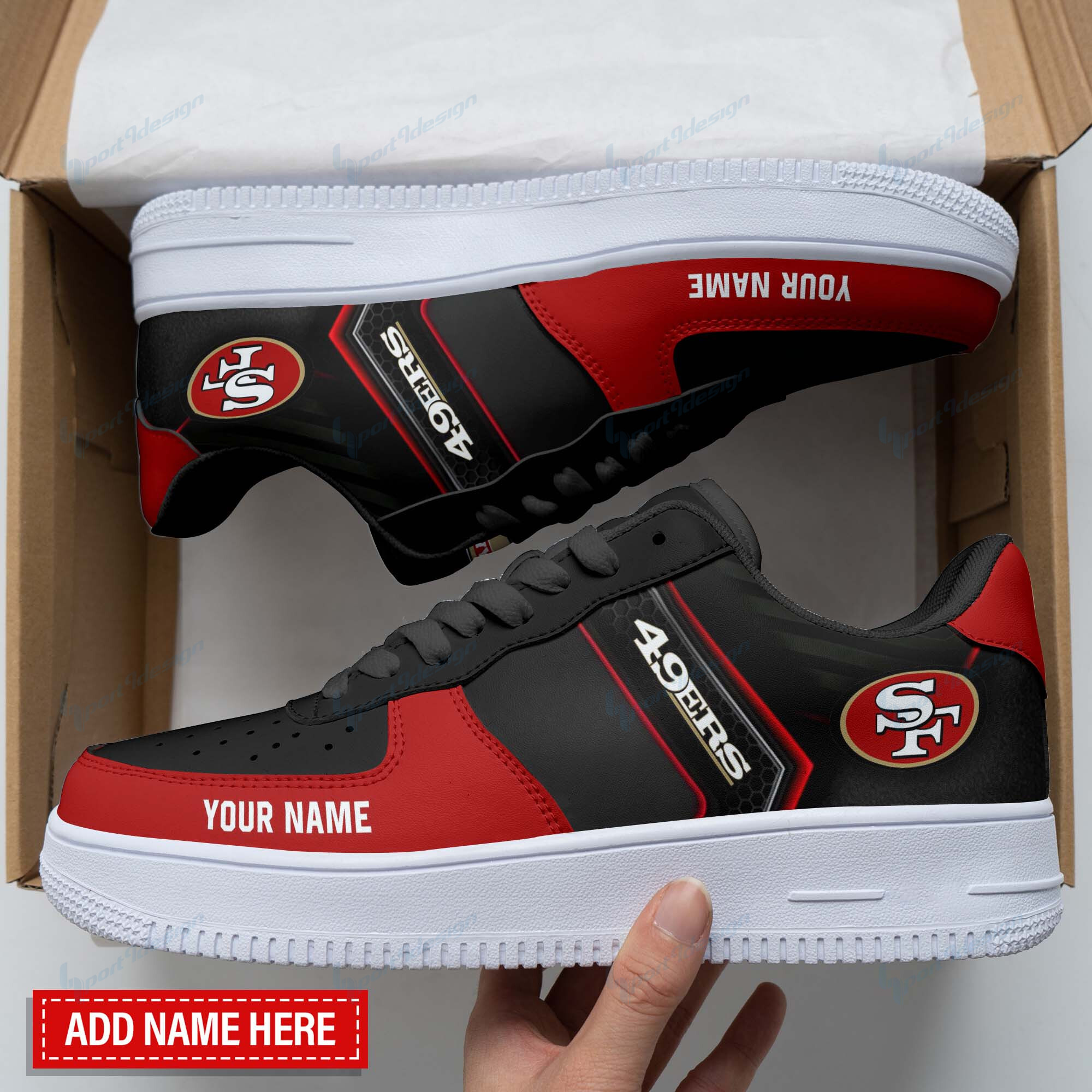 JWFancy San Francisco 49ers NFL Air Low-Top Sneakers Shoes For Men And Women
