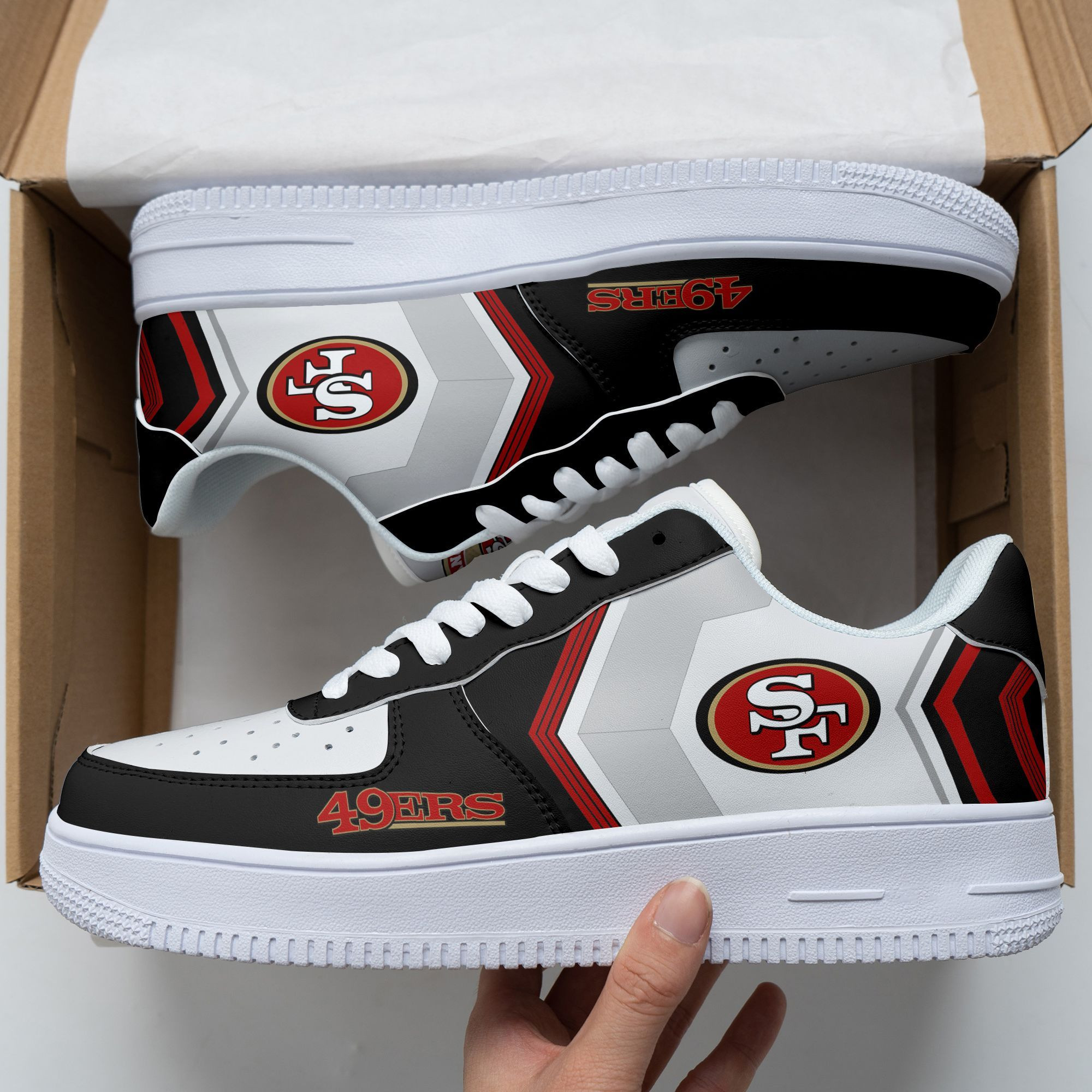 JWFancy San Francisco 49ers NFL Air Low-Top Sneakers Shoes For Men And Women