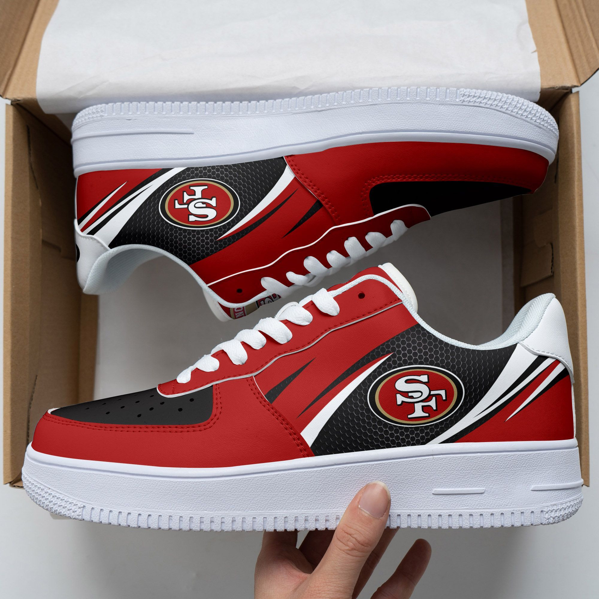 JWFancy San Francisco 49ers NFL Air Low-Top Sneakers Shoes For Men And Women