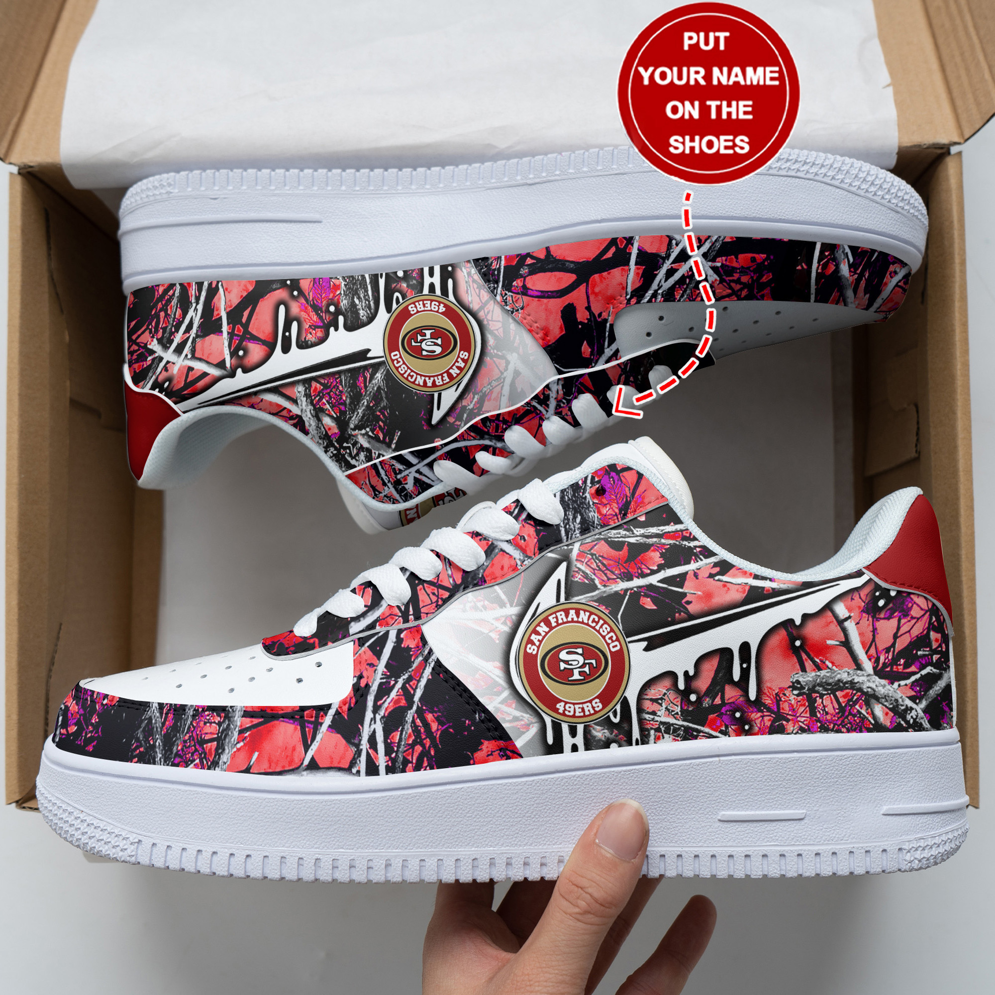 JWFancy San Francisco 49ers NFL Air Low-Top Sneakers Shoes For Men And Women