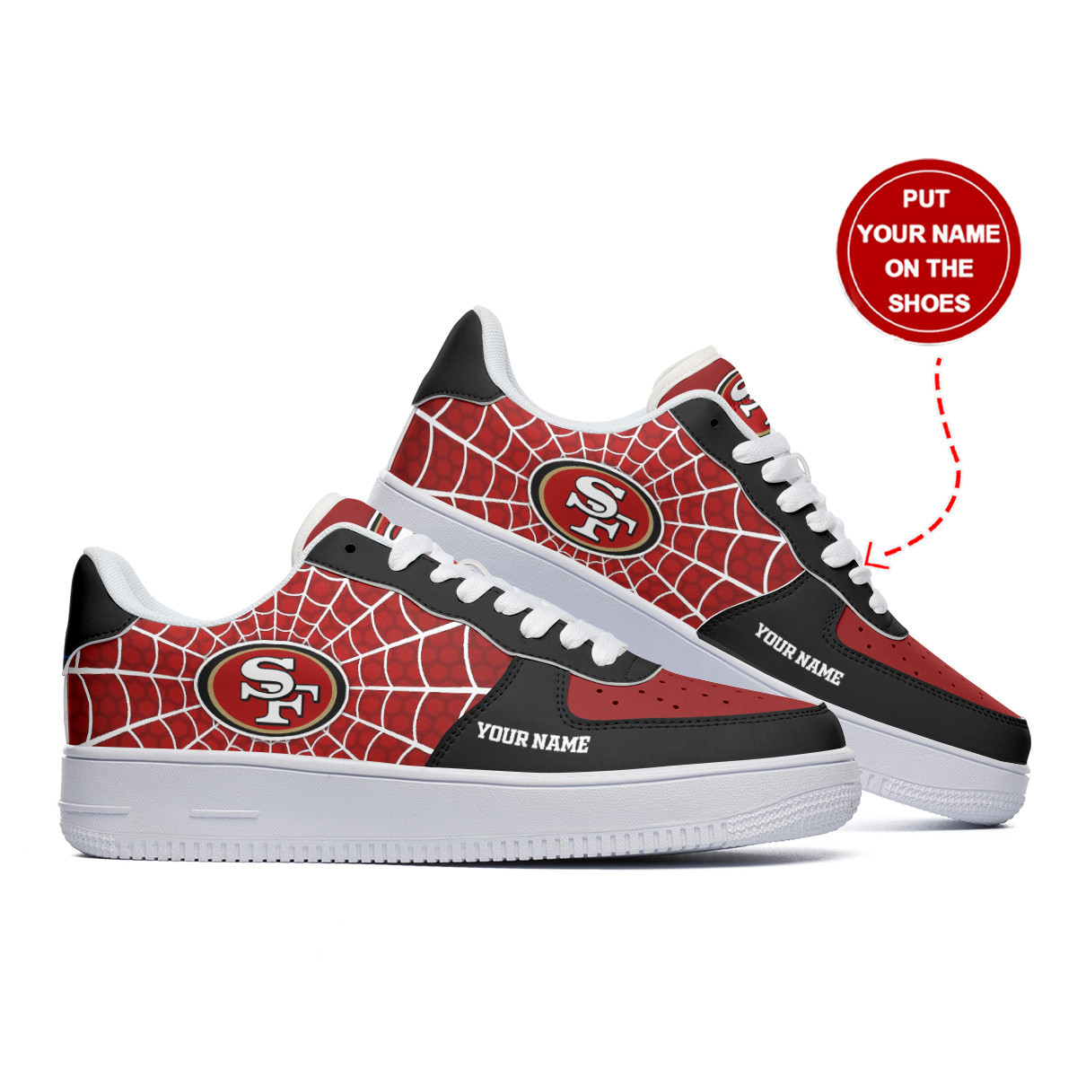 JWFancy San Francisco 49ers NFL Air Low-Top Sneakers Shoes For Men And Women
