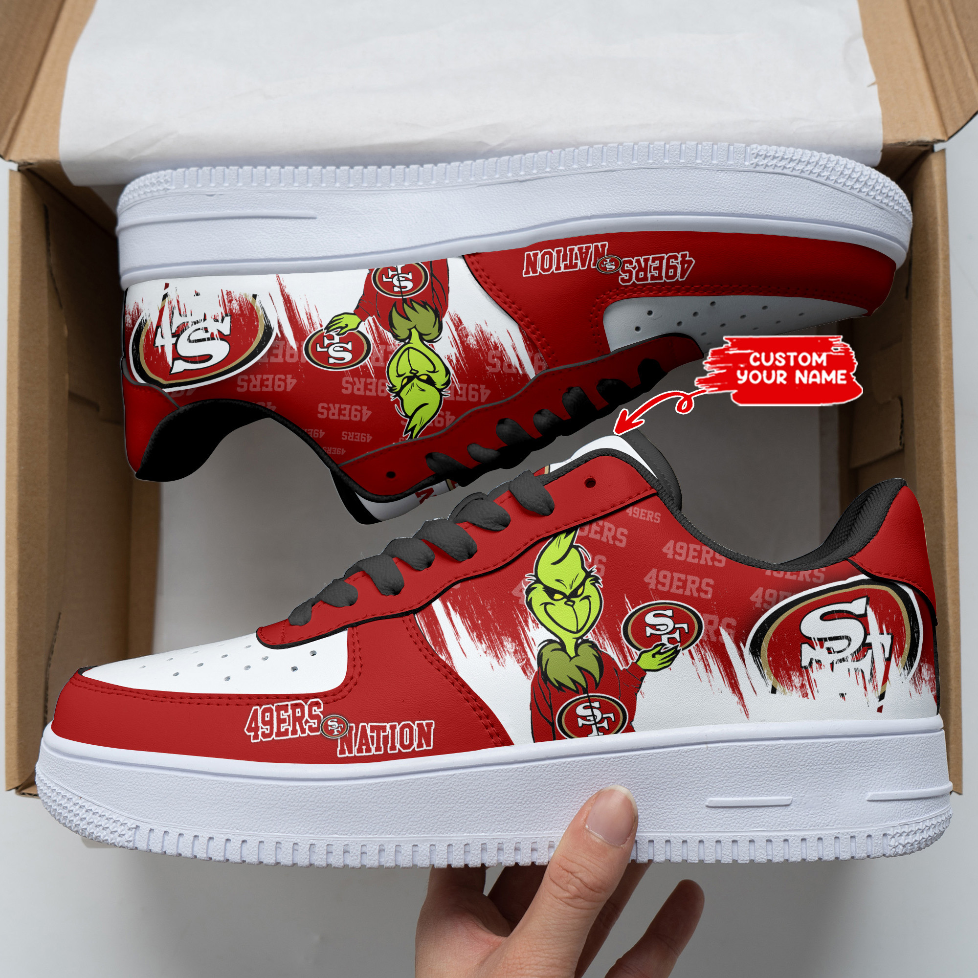 JWFancy San Francisco 49ers NFL Air Low-Top Sneakers Shoes For Men And Women