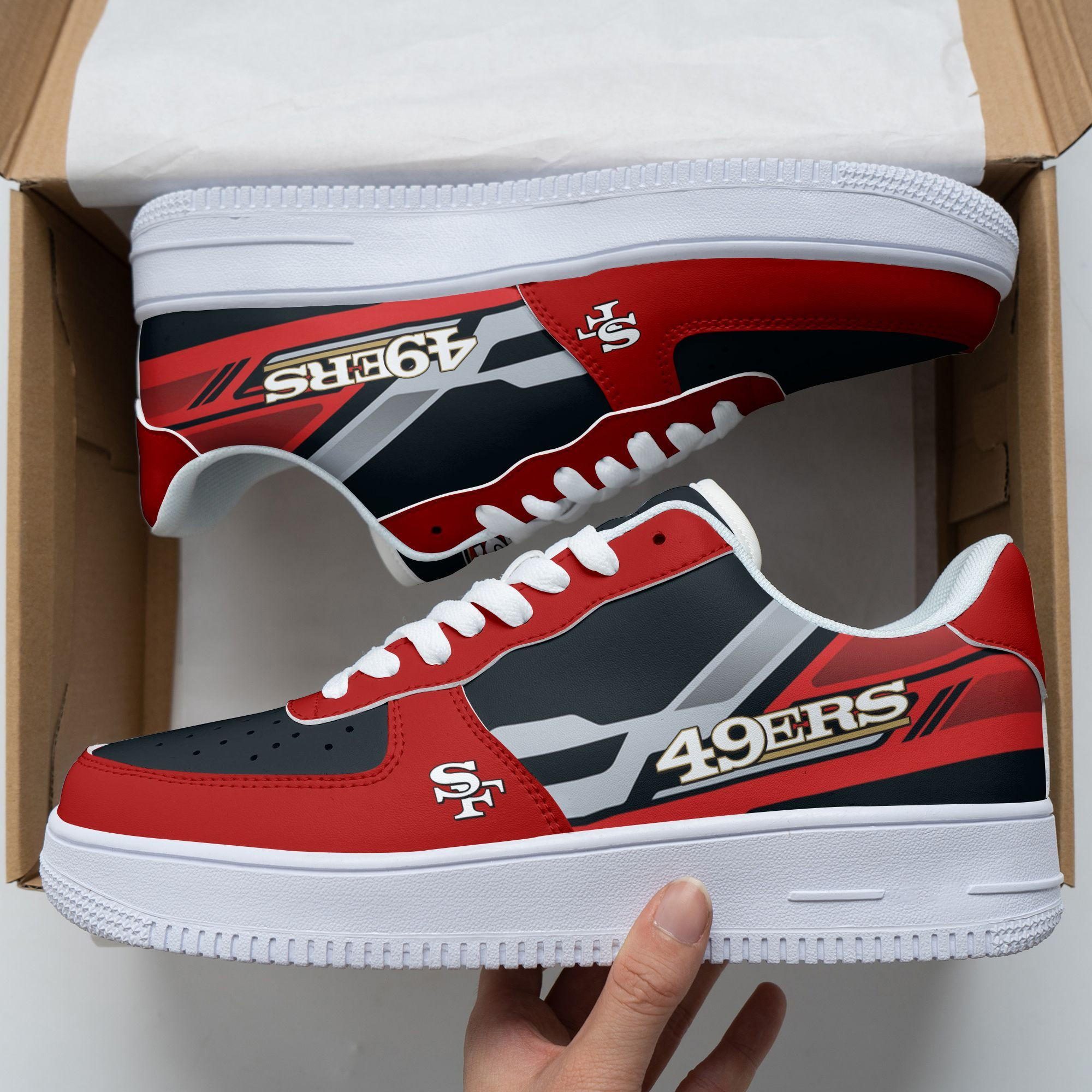 JWFancy San Francisco 49ers NFL Air Low-Top Sneakers Shoes For Men And Women