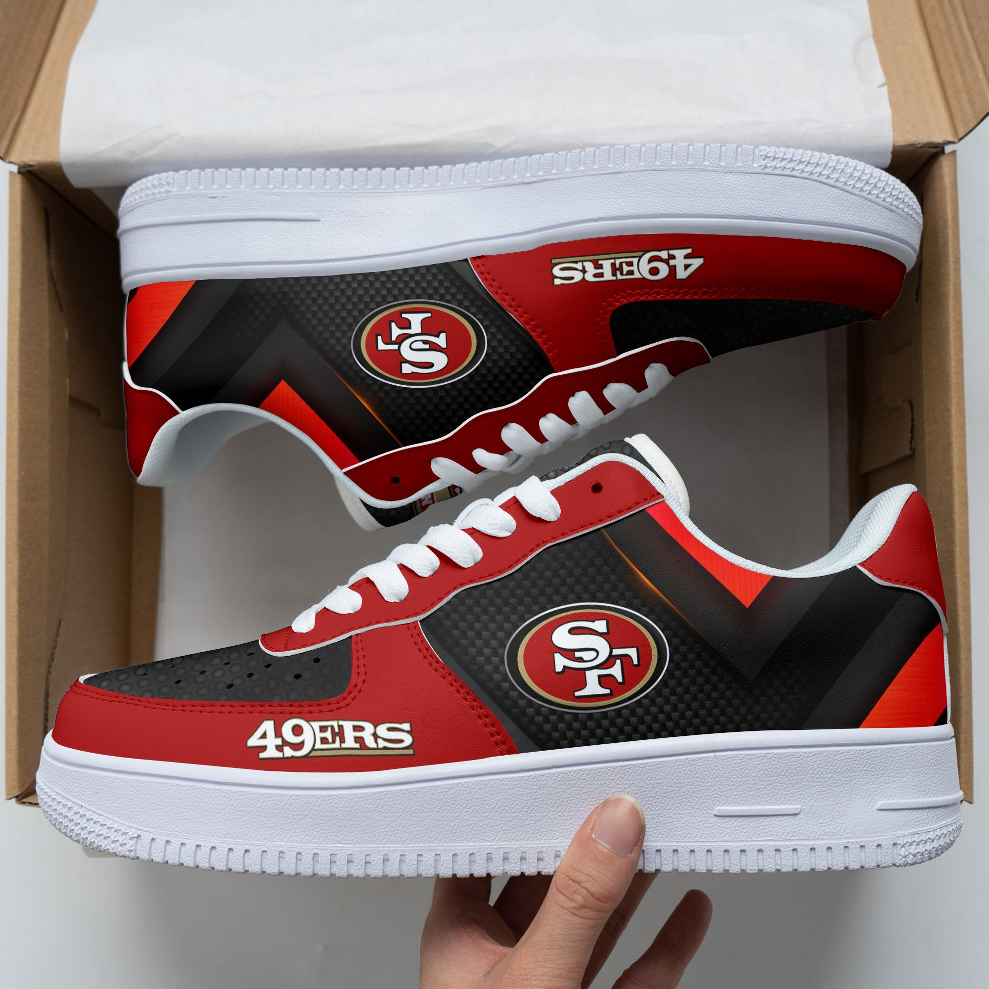JWFancy San Francisco 49ers NFL Air Low-Top Sneakers Shoes For Men And Women