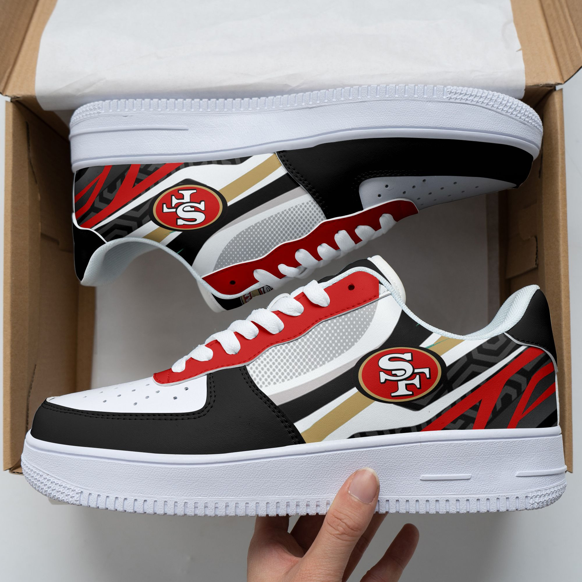 JWFancy San Francisco 49ers NFL Air Low-Top Sneakers Shoes For Men And Women