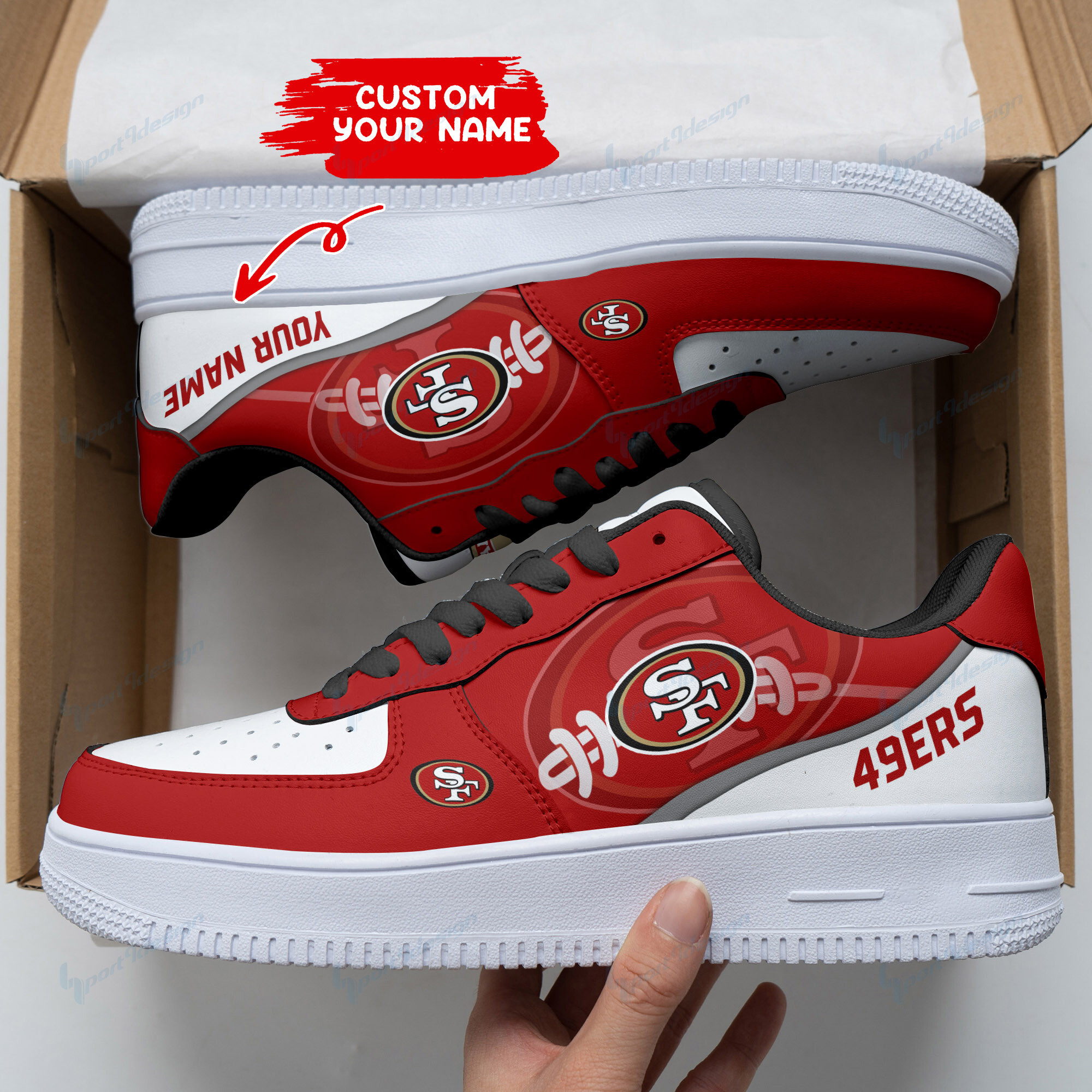 JWFancy San Francisco 49ers NFL Air Low-Top Sneakers Shoes For Men And Women