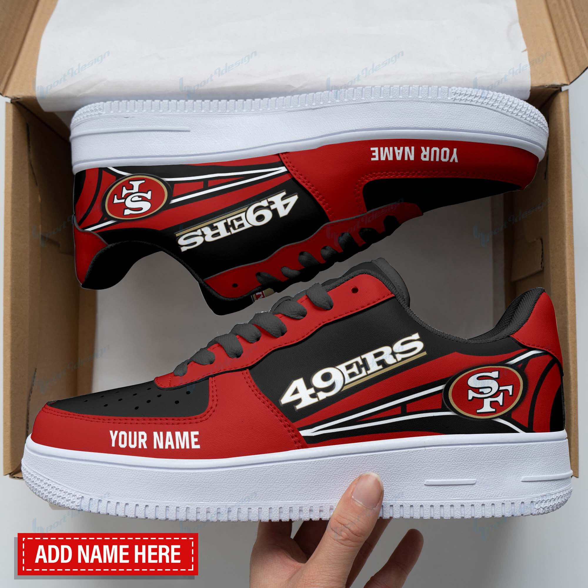 JWFancy San Francisco 49ers NFL Air Low-Top Sneakers Shoes For Men And Women