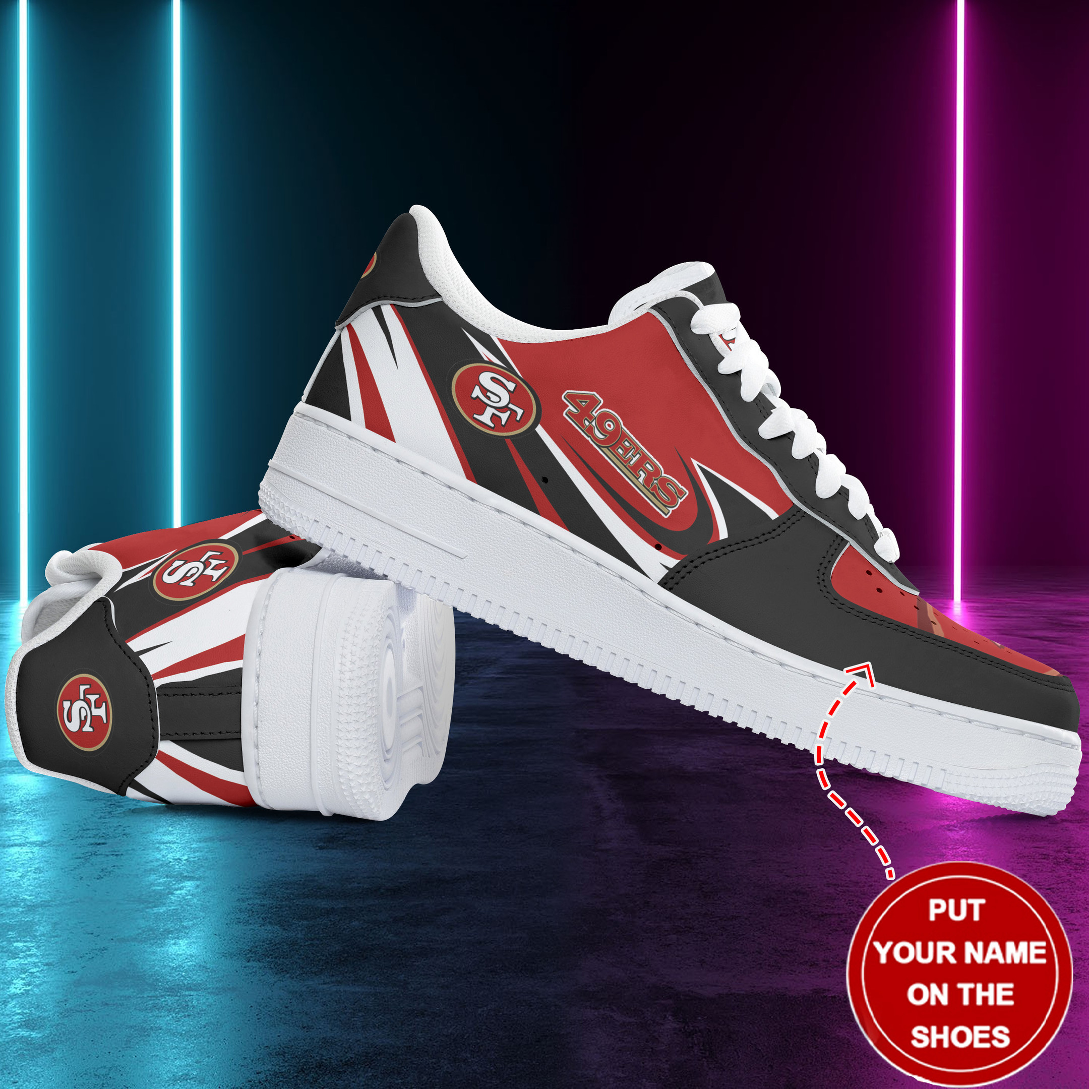 JWFancy San Francisco 49ers NFL Air Low-Top Sneakers Shoes For Men And Women