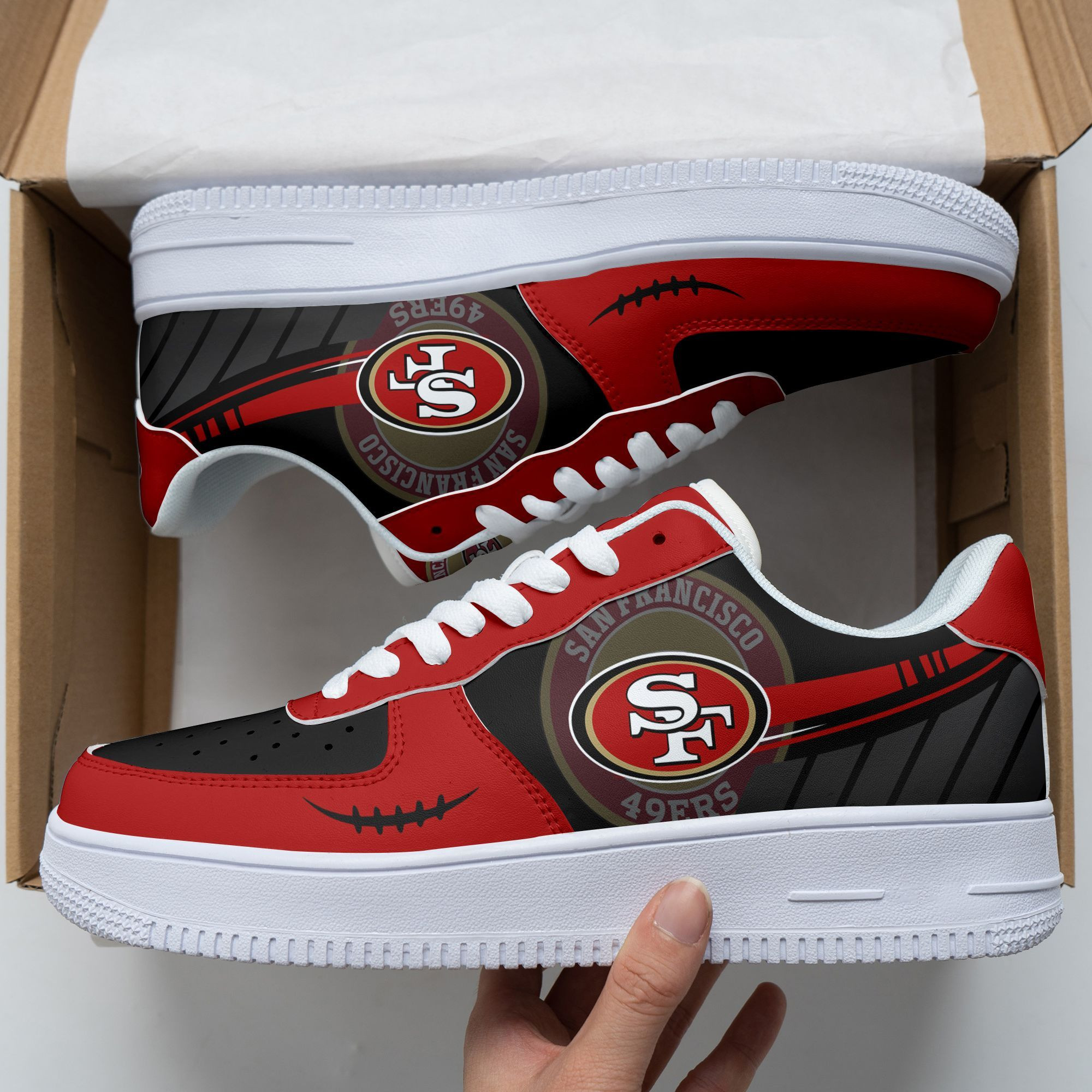 JWFancy San Francisco 49ers NFL Air Low-Top Sneakers Shoes For Men And Women