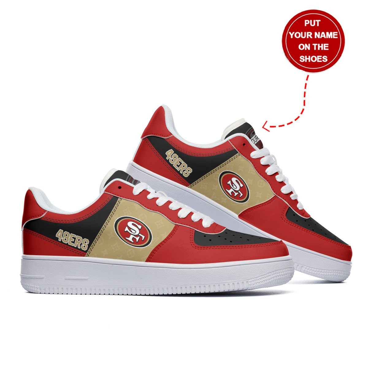 JWFancy San Francisco 49ers NFL Air Low-Top Sneakers Shoes For Men And Women