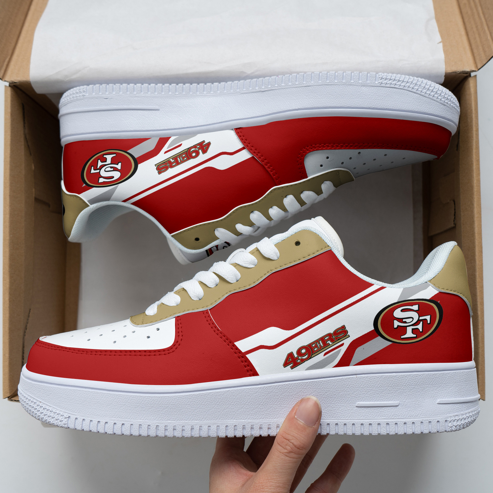 JWFancy San Francisco 49ers NFL Air Low-Top Sneakers Shoes For Men And Women