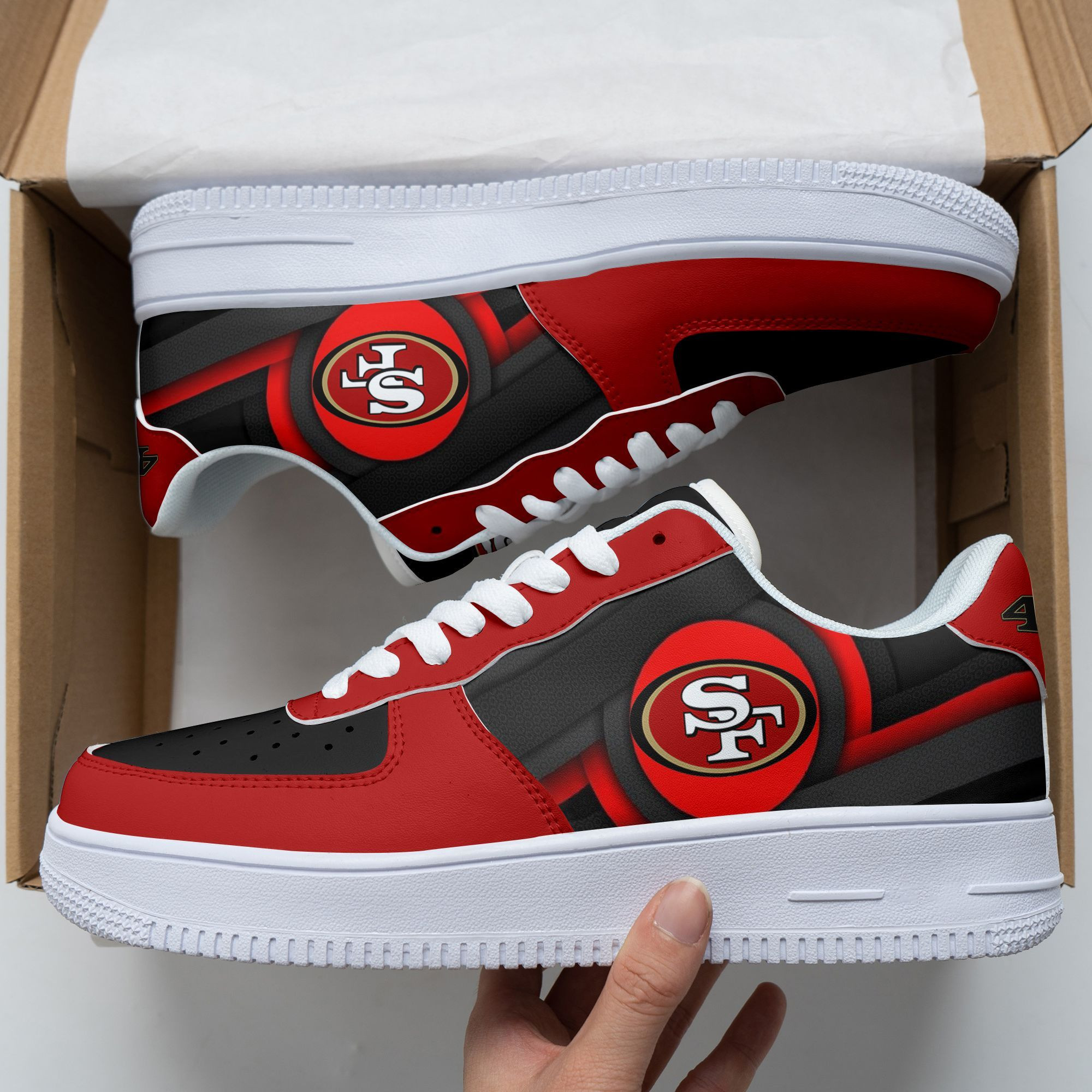 JWFancy San Francisco 49ers NFL Air Low-Top Sneakers Shoes For Men And Women