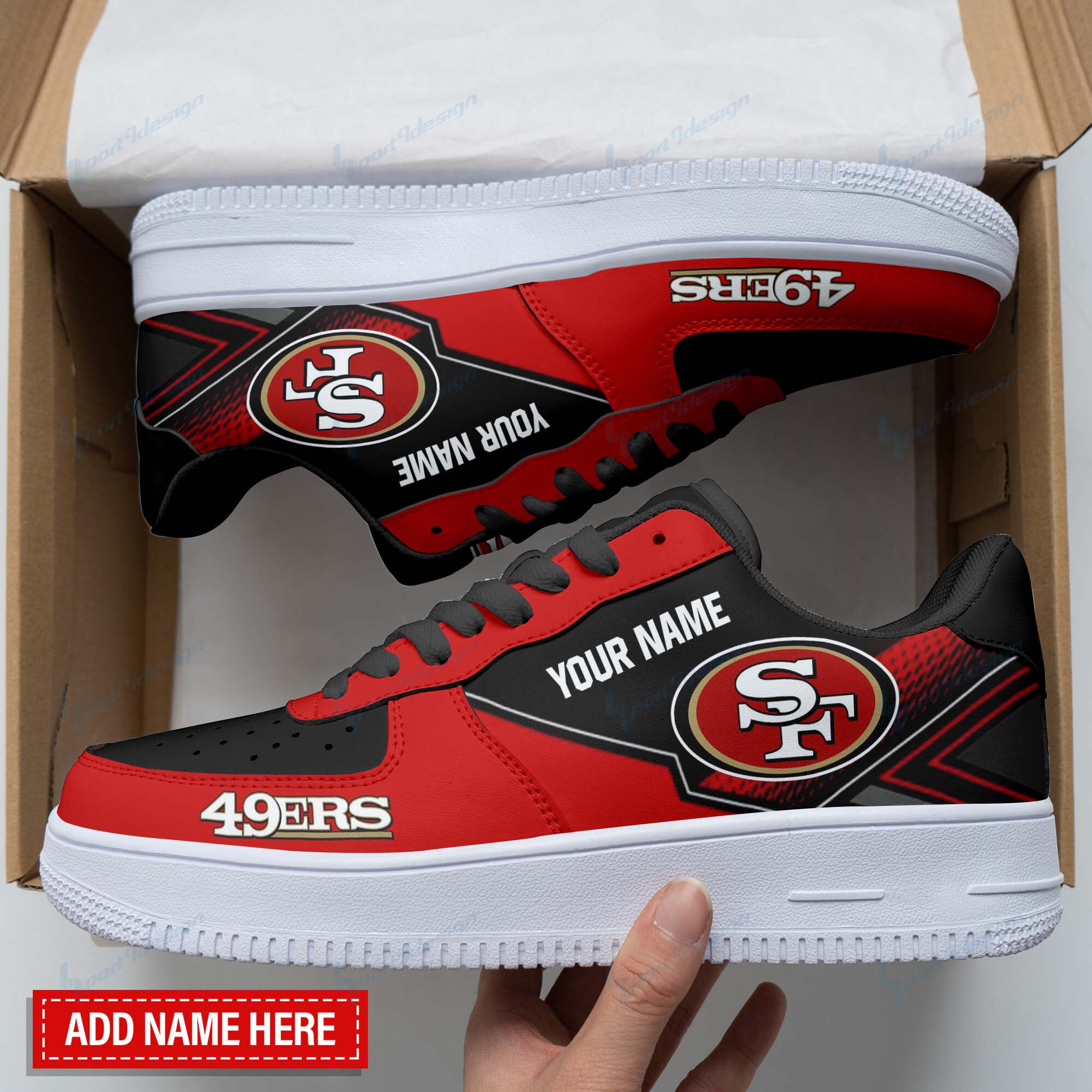 JWFancy San Francisco 49ers NFL Air Low-Top Sneakers Shoes For Men And Women