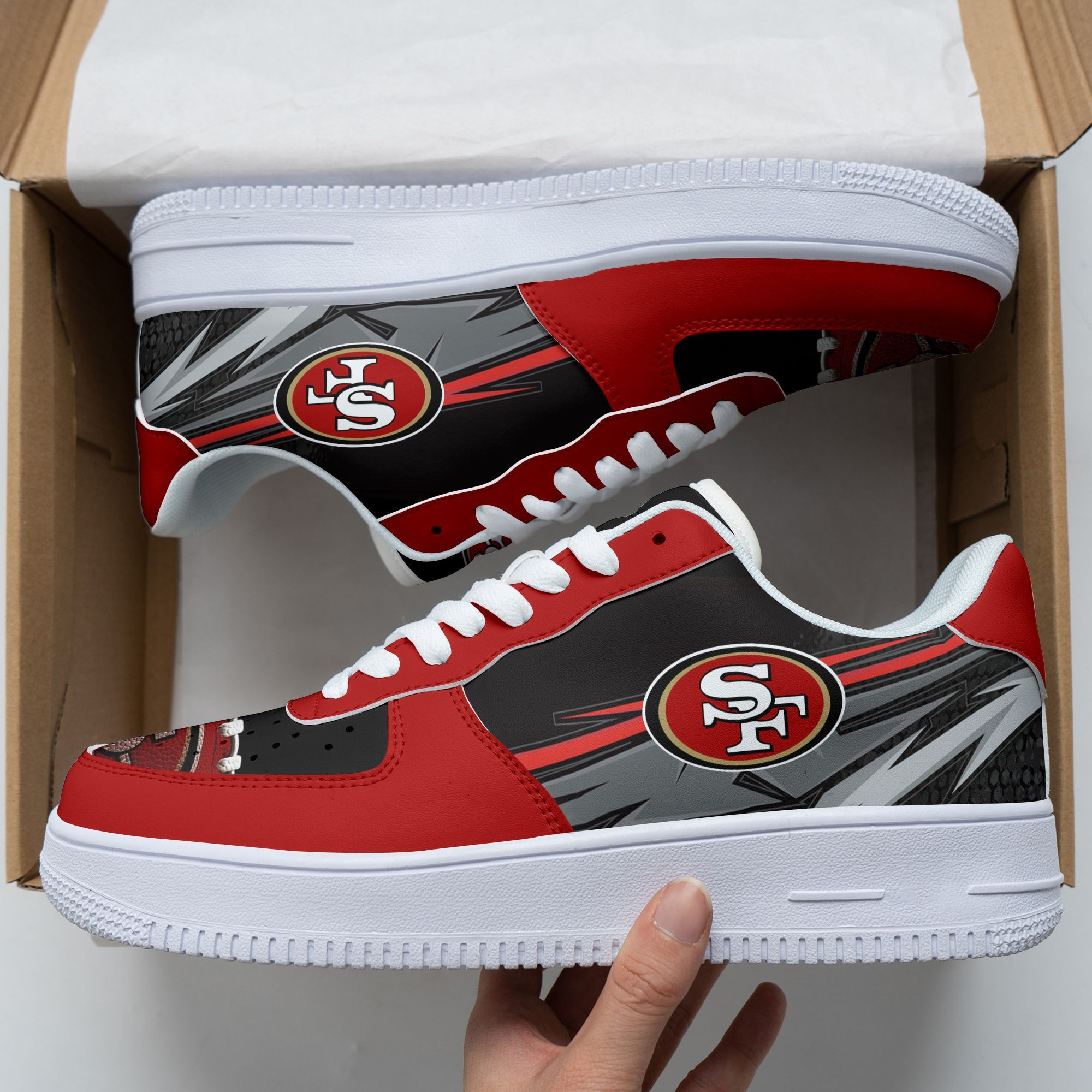 JWFancy San Francisco 49ers NFL Air Low-Top Sneakers Shoes For Men And Women