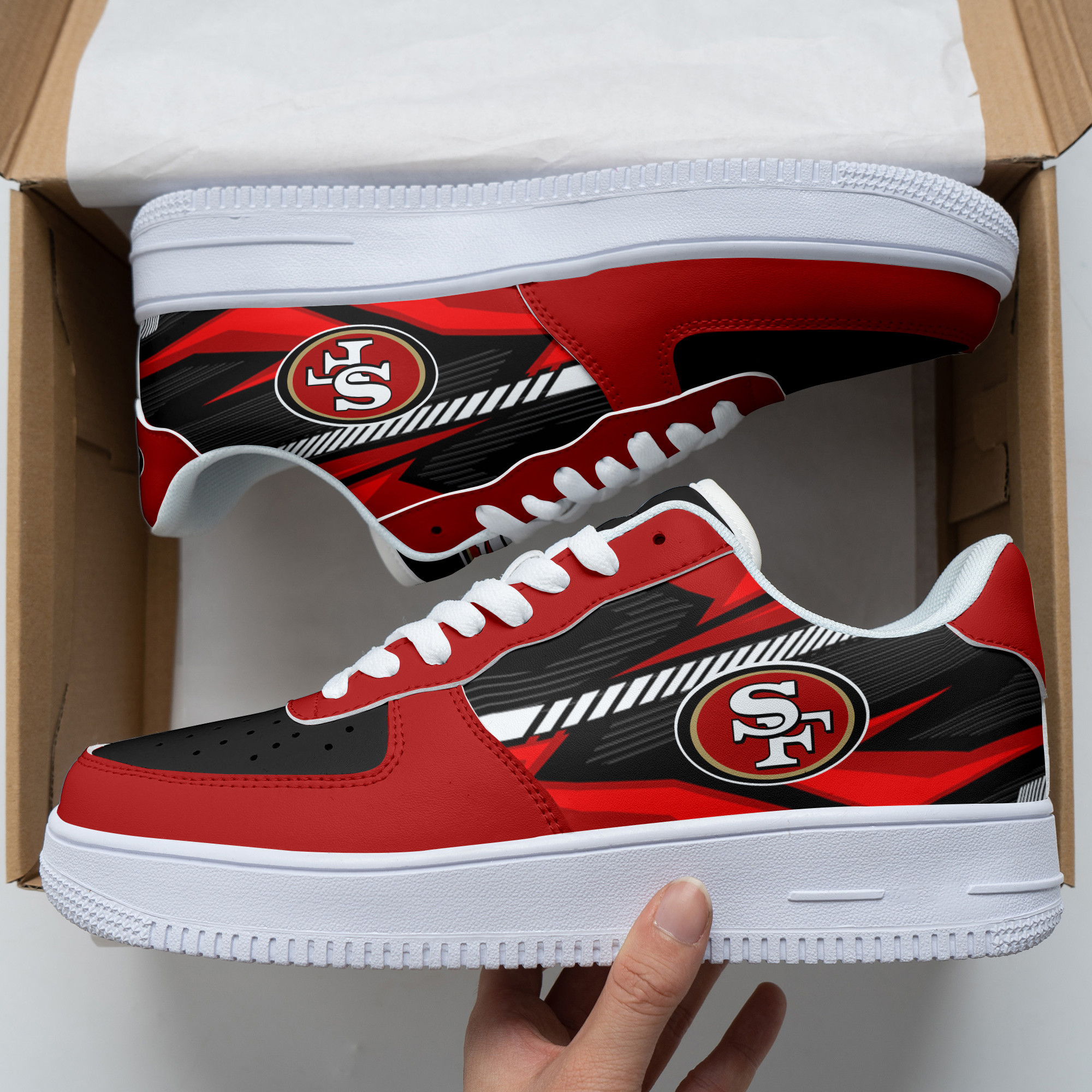 JWFancy San Francisco 49ers NFL Air Low-Top Sneakers Shoes For Men And Women