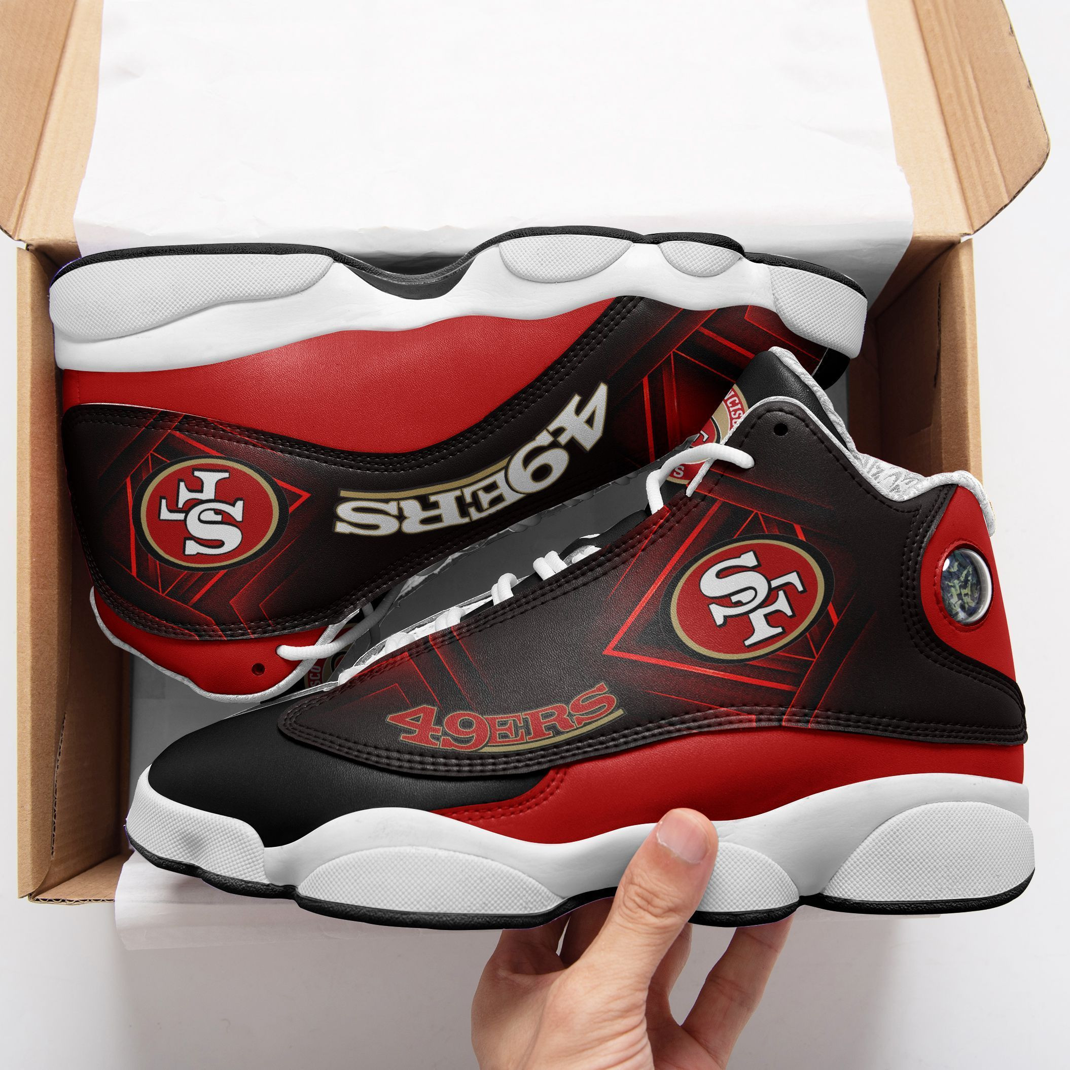 JWFancy San Francisco 49ers NFL AJ13 Sneakers Shoes For Men And Women