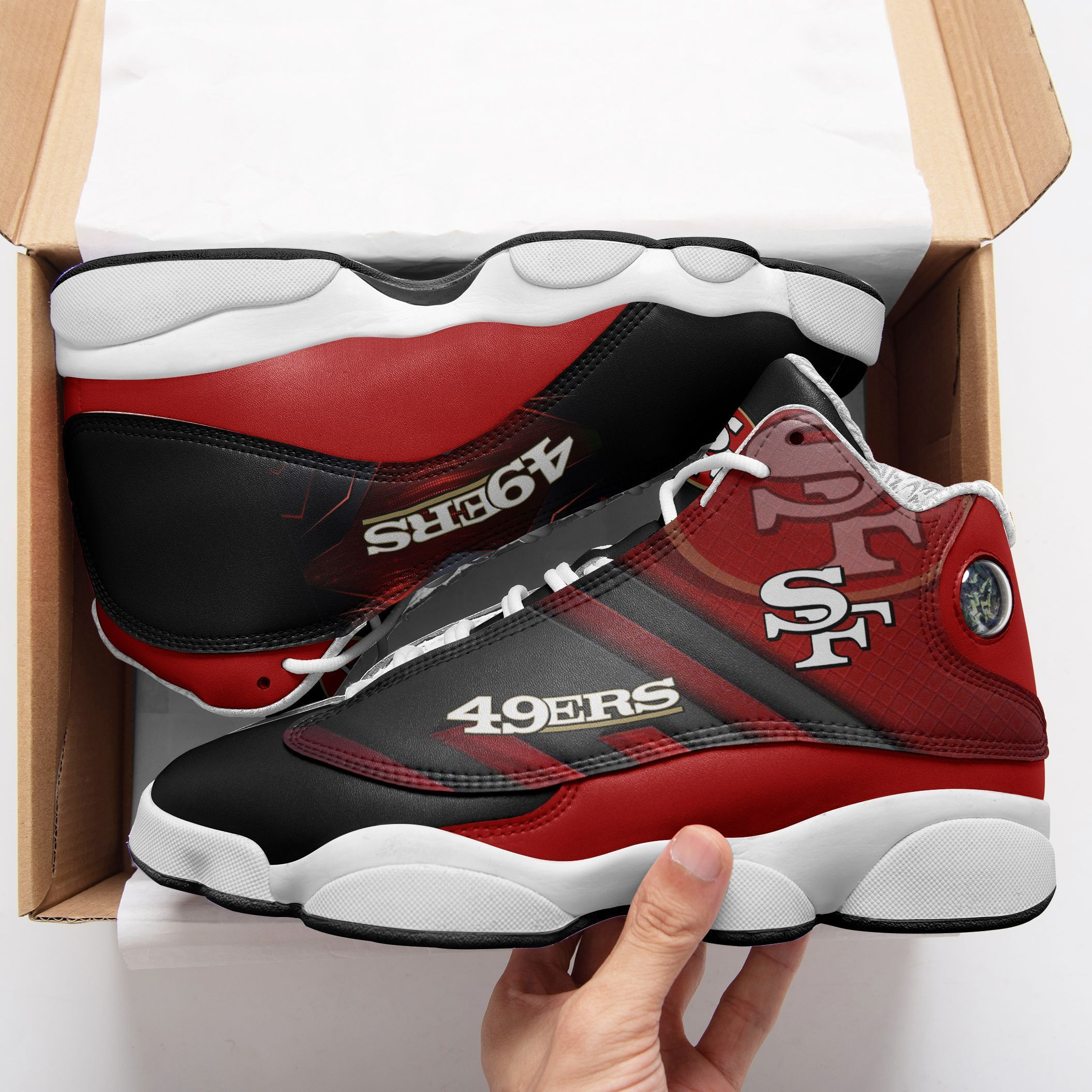 JWFancy San Francisco 49ers NFL AJ13 Sneakers Shoes For Men And Women