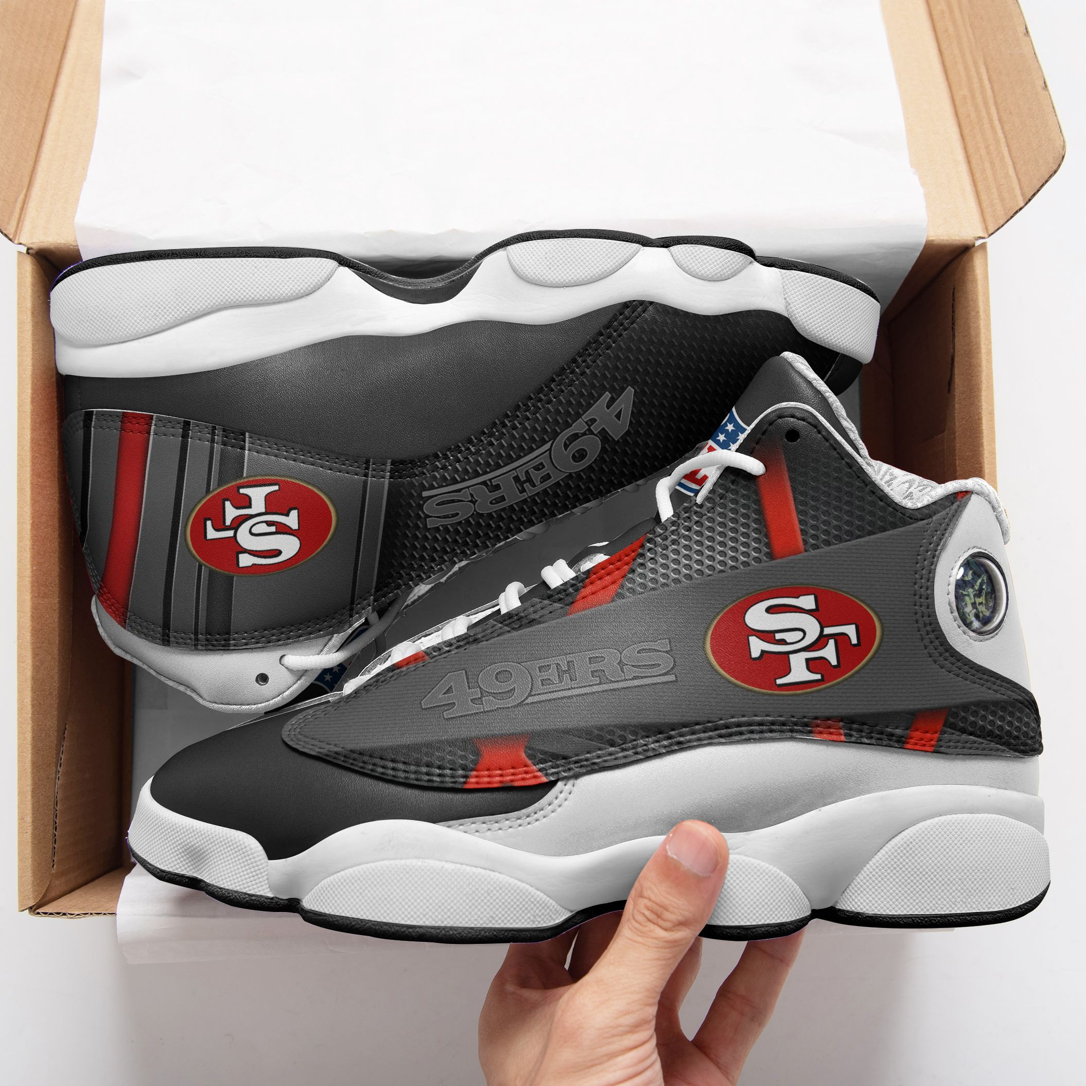 JWFancy San Francisco 49ers NFL AJ13 Sneakers Shoes For Men And Women