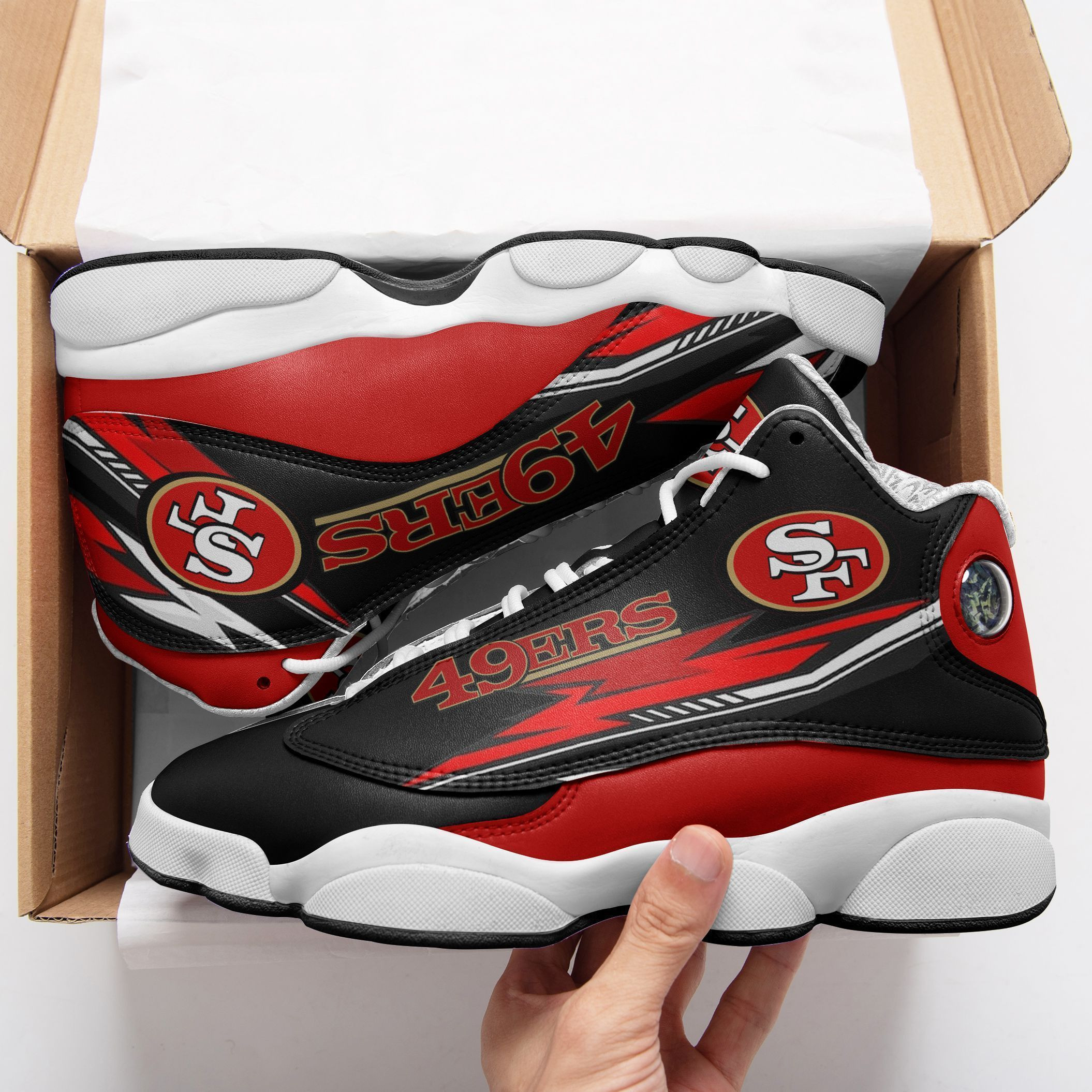 JWFancy San Francisco 49ers NFL AJ13 Sneakers Shoes For Men And Women