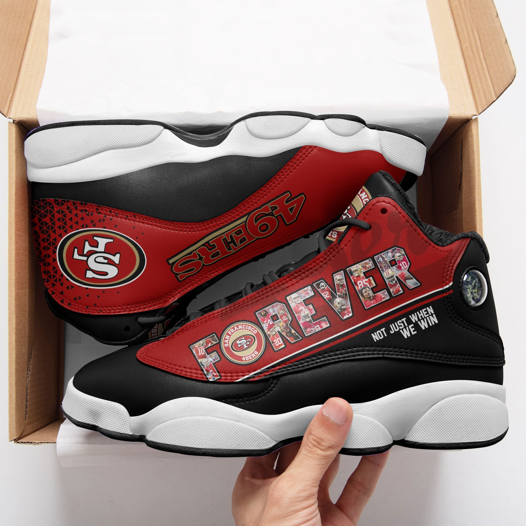 JWFancy San Francisco 49ers NFL AJ13 Sneakers Shoes For Men And Women