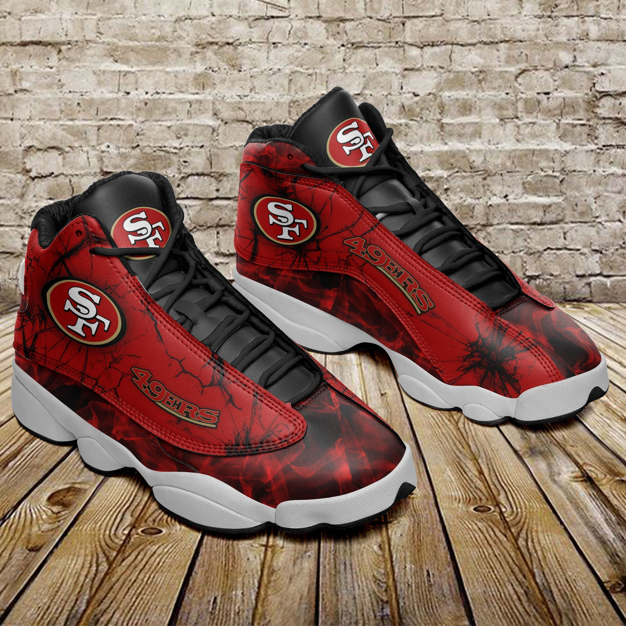 JWFancy San Francisco 49ers NFL AJ13 Sneakers Shoes For Men And Women