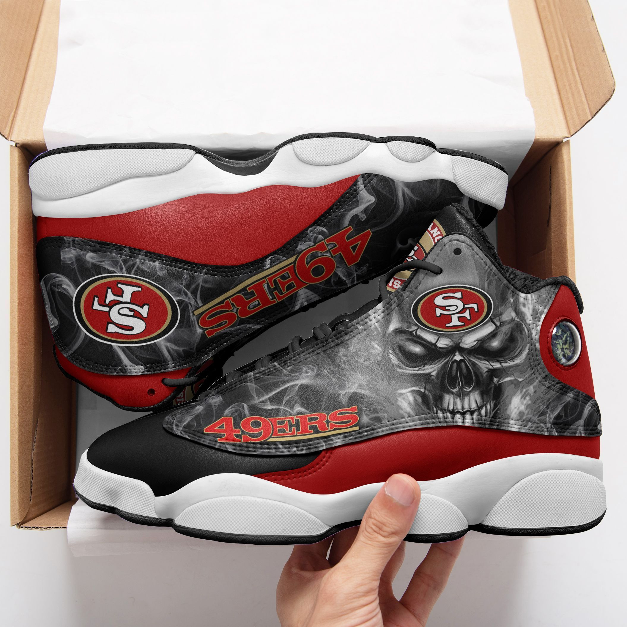 JWFancy San Francisco 49ers NFL AJ13 Sneakers Shoes For Men And Women