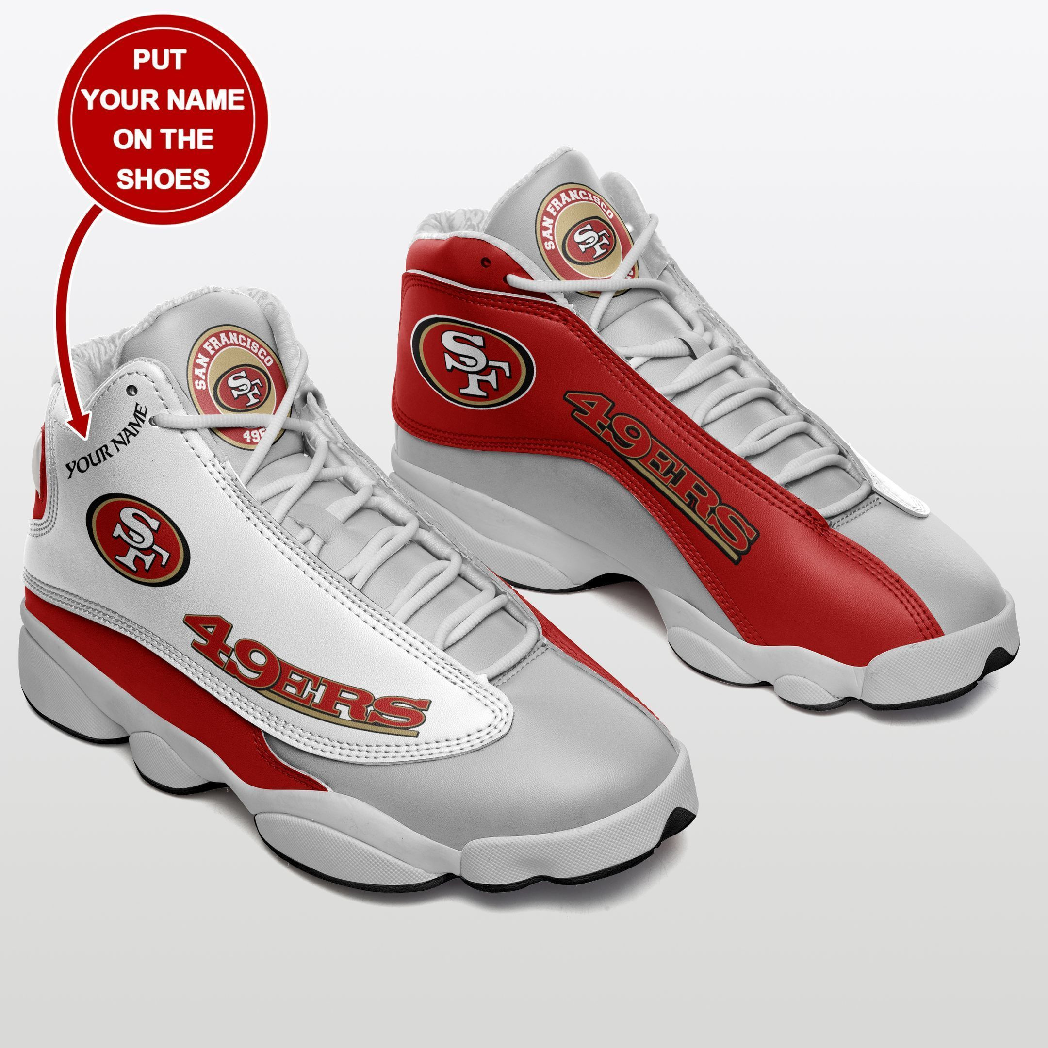 JWFancy San Francisco 49ers NFL AJ13 Sneakers Shoes For Men And Women