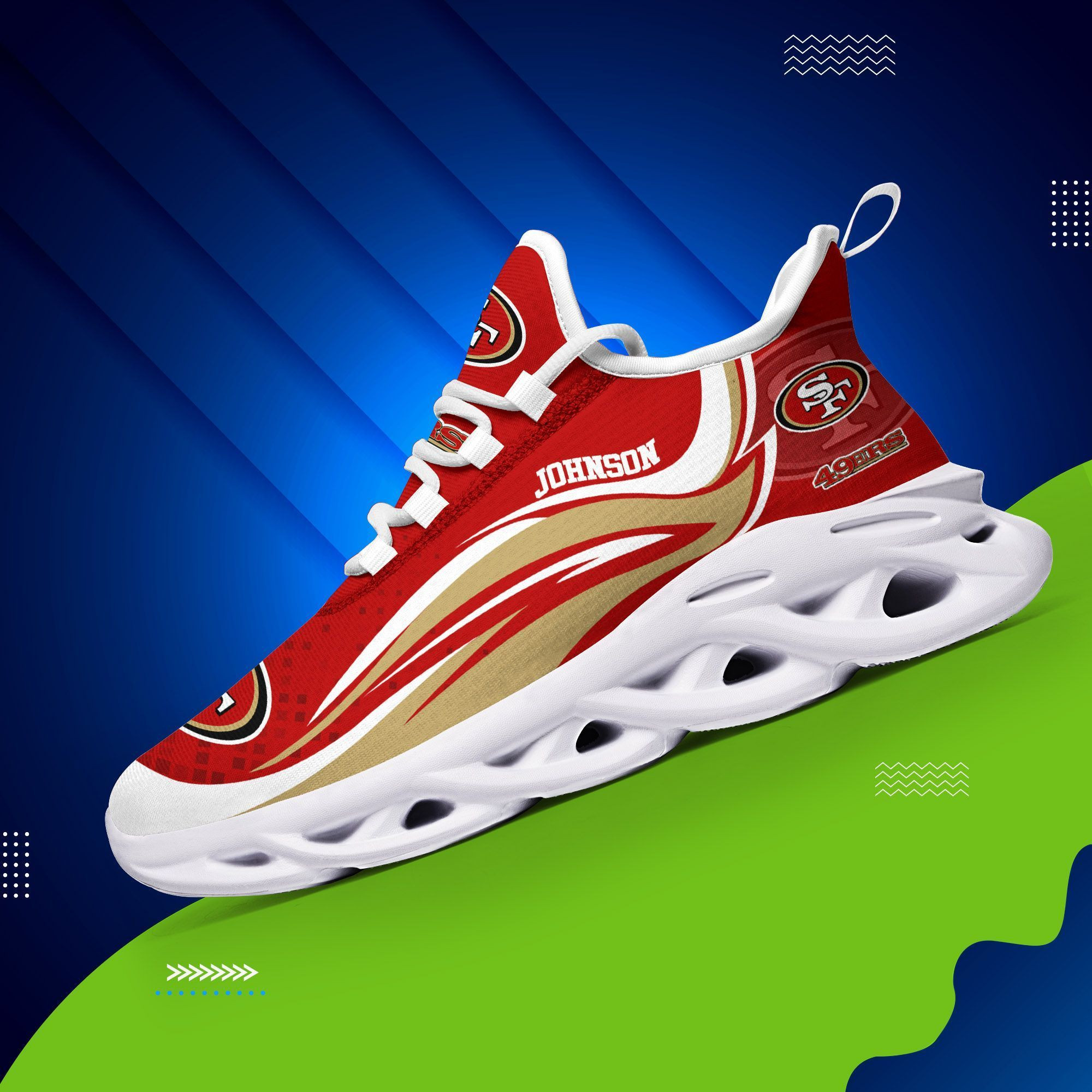 JWFancy San Francisco 49ers NFL Max Soul Shoes Sneakers For Men And Women