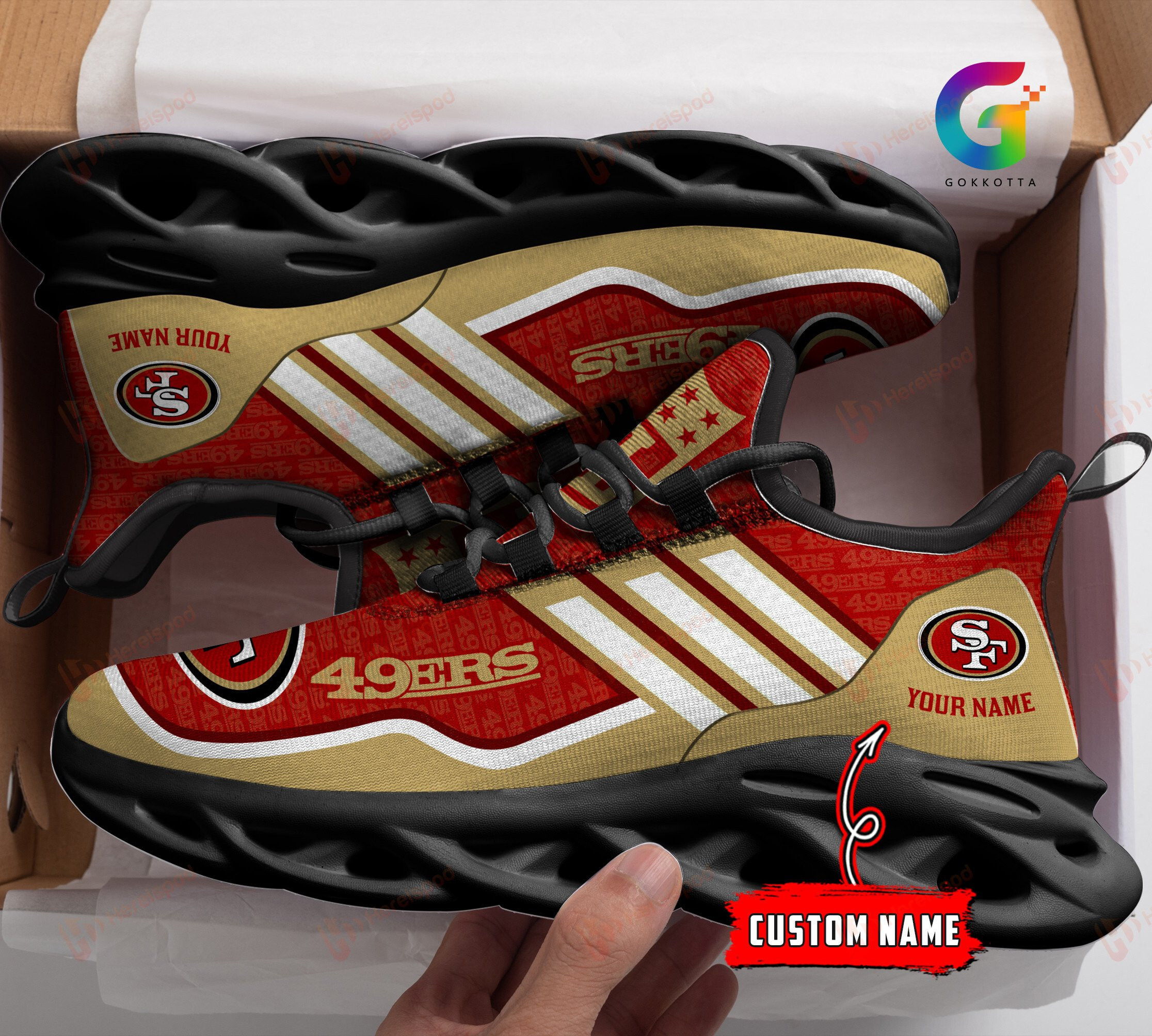 JWFancy San Francisco 49ers NFL Max Soul Shoes Sneakers For Men And Women