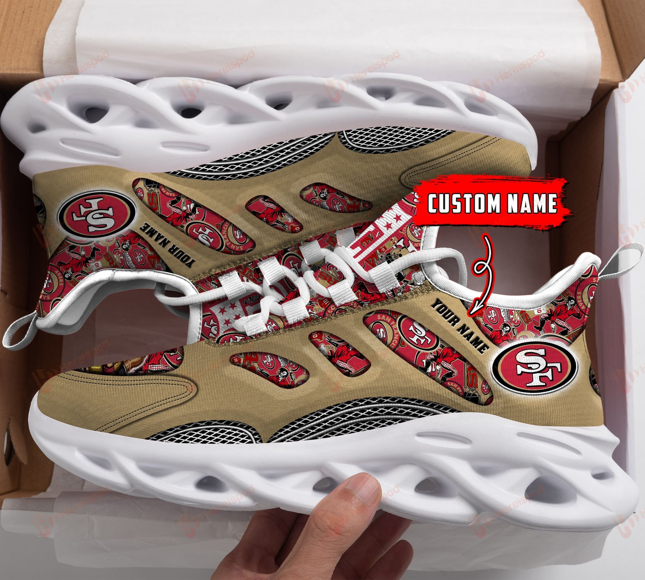 JWFancy San Francisco 49ers NFL Max Soul Shoes Sneakers For Men And Women