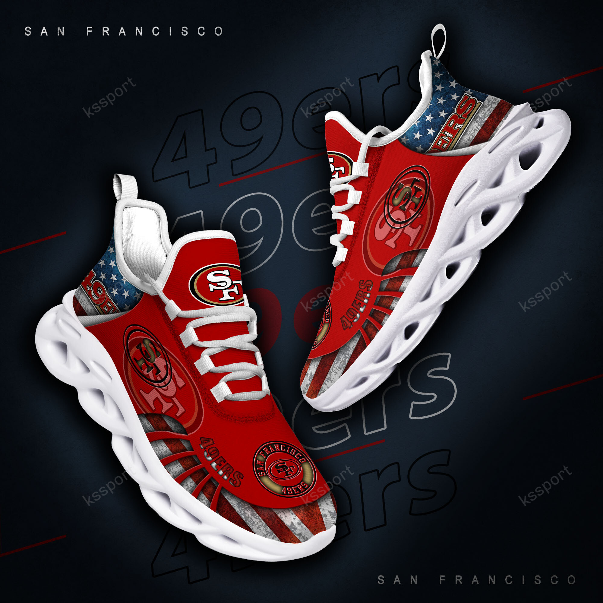 JWFancy San Francisco 49ers NFL Max Soul Shoes Sneakers For Men And Women