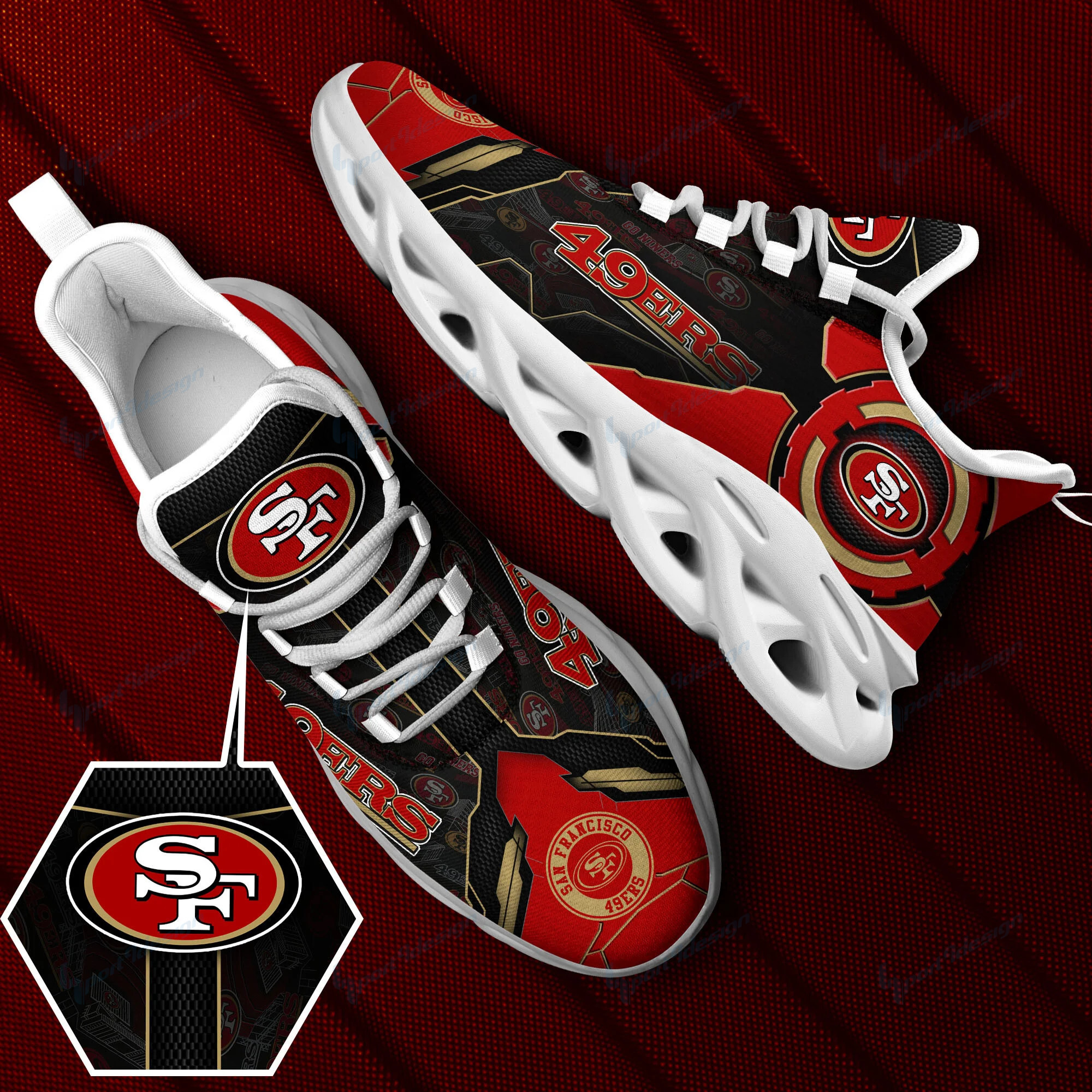JWFancy San Francisco 49ers NFL Max Soul Shoes Sneakers For Men And Women