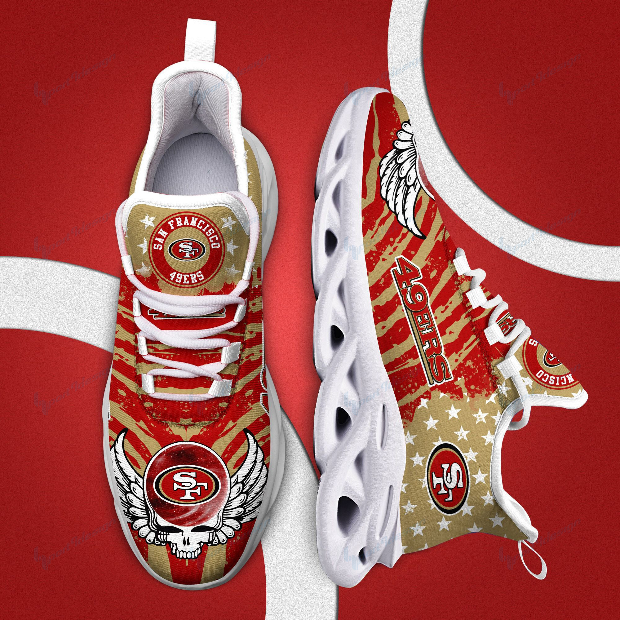 JWFancy San Francisco 49ers NFL Max Soul Shoes Sneakers For Men And Women