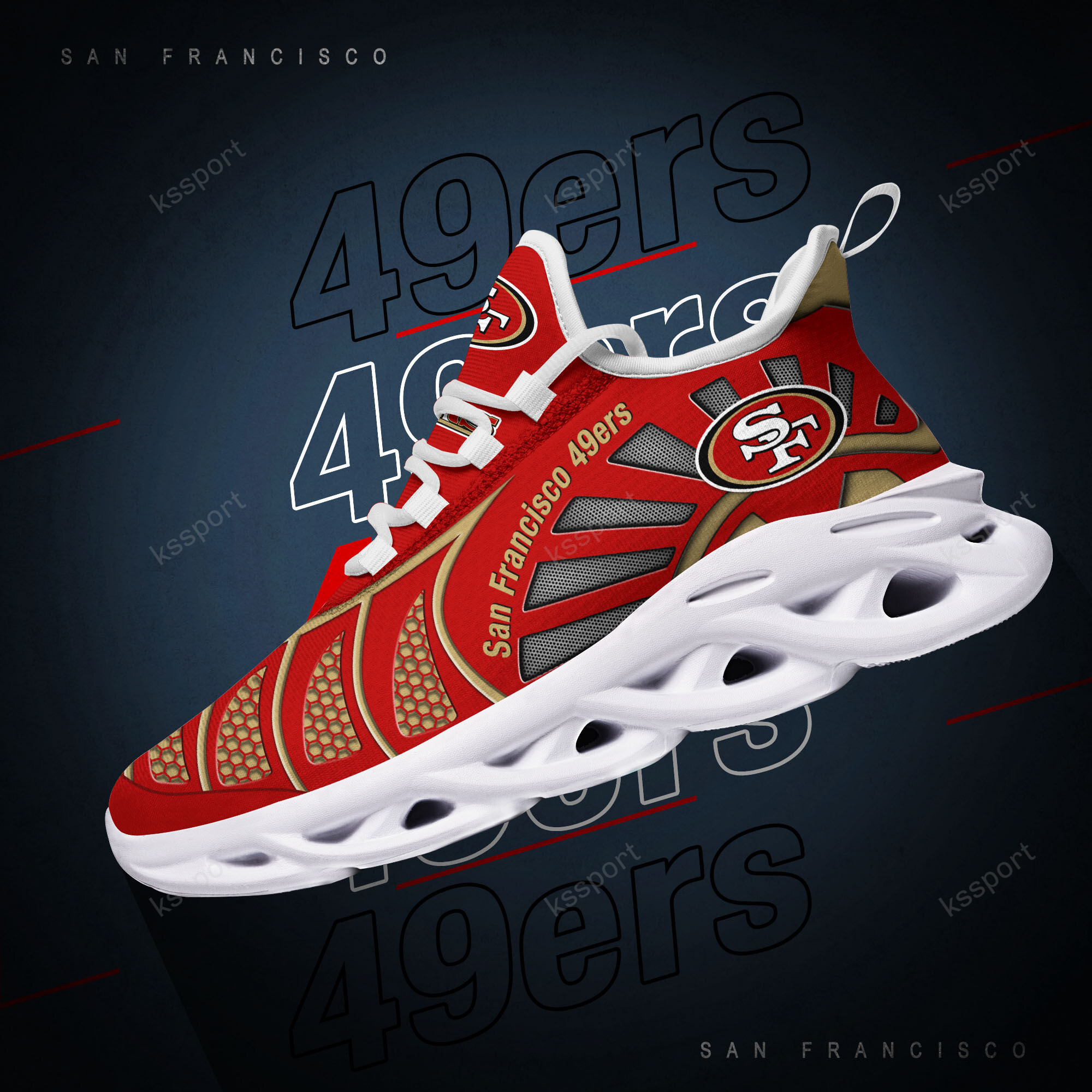 JWFancy San Francisco 49ers NFL Max Soul Shoes Sneakers For Men And Women