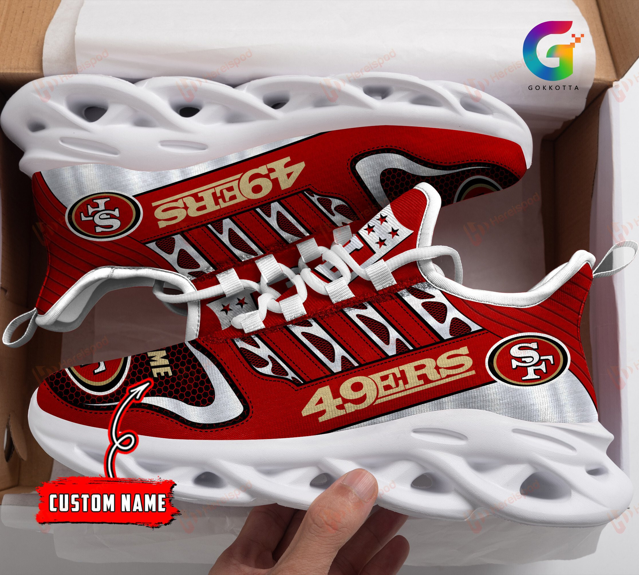 JWFancy San Francisco 49ers NFL Max Soul Shoes Sneakers For Men And Women