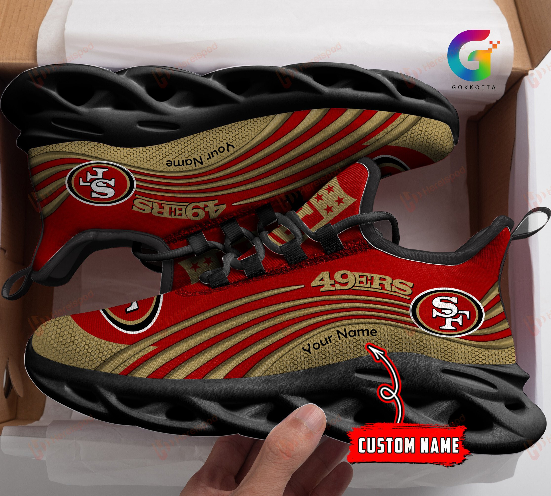 JWFancy San Francisco 49ers NFL Max Soul Shoes Sneakers For Men And Women