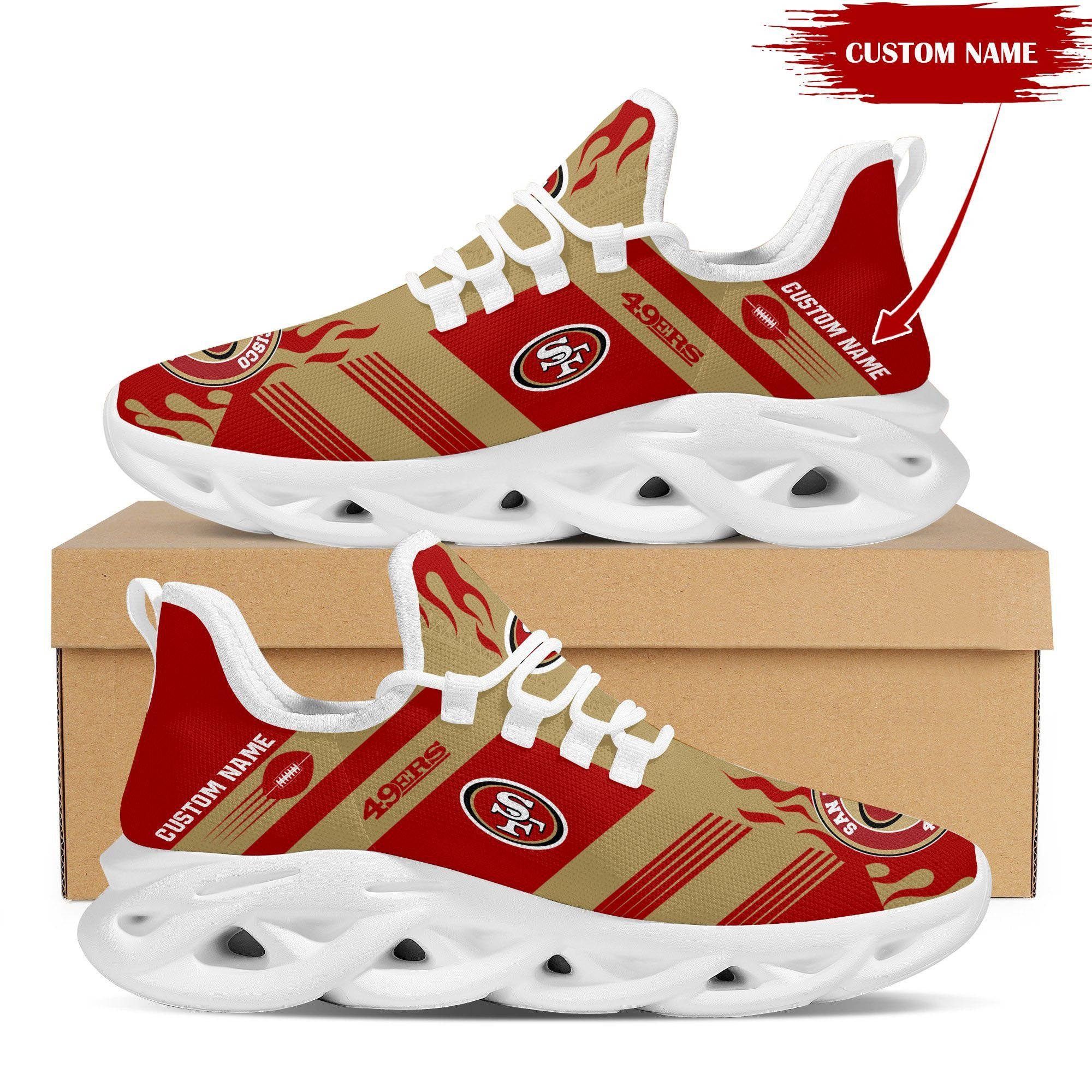 JWFancy San Francisco 49ers NFL Max Soul Shoes Sneakers For Men And Women
