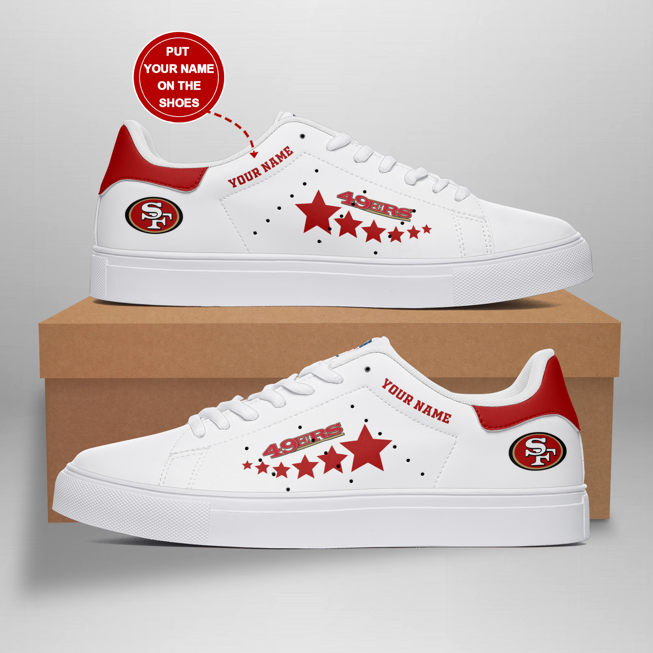 JWFancy San Francisco 49ers Skate Stan Shoes Sneakes For Men And Women