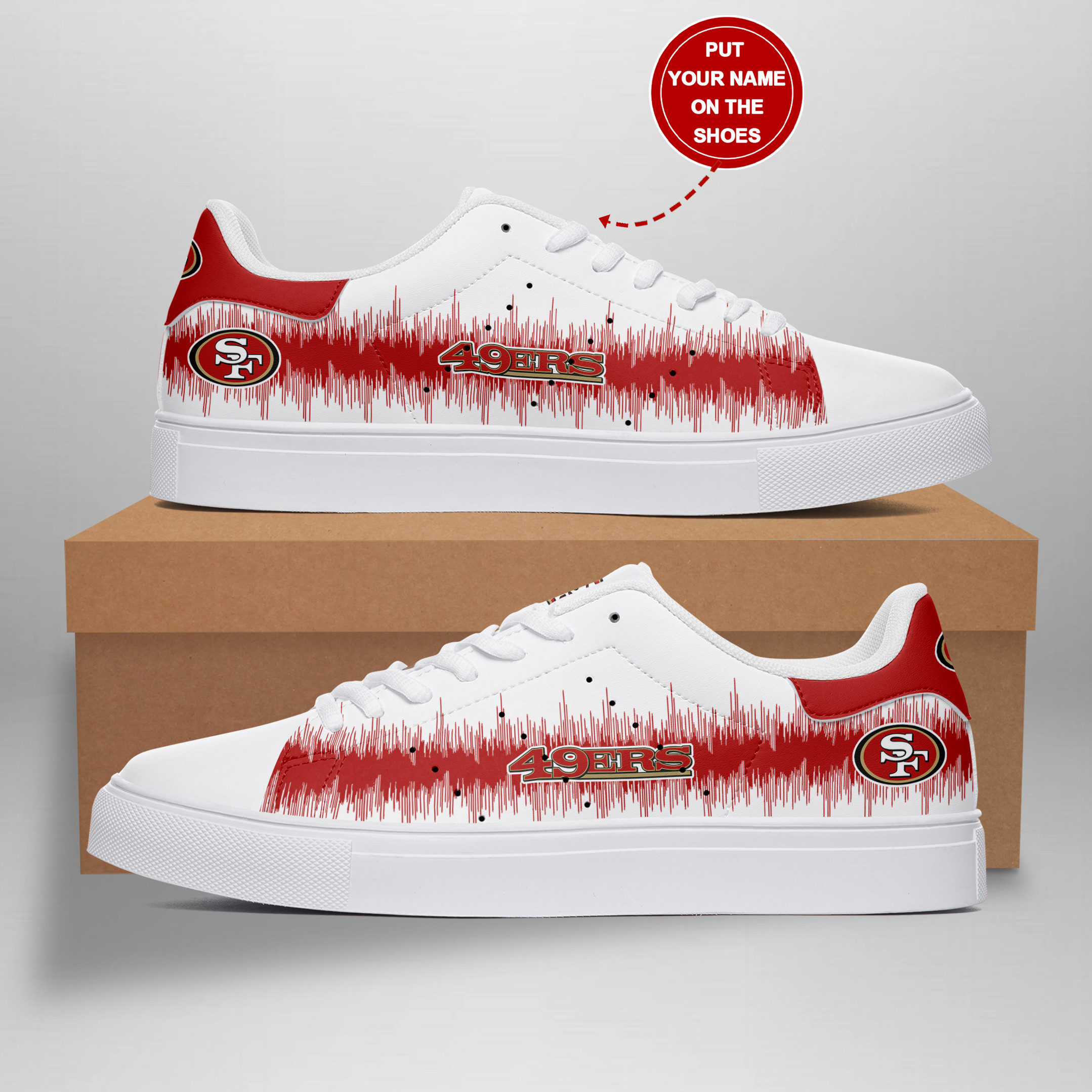JWFancy San Francisco 49ers Skate Stan Shoes Sneakes For Men And Women