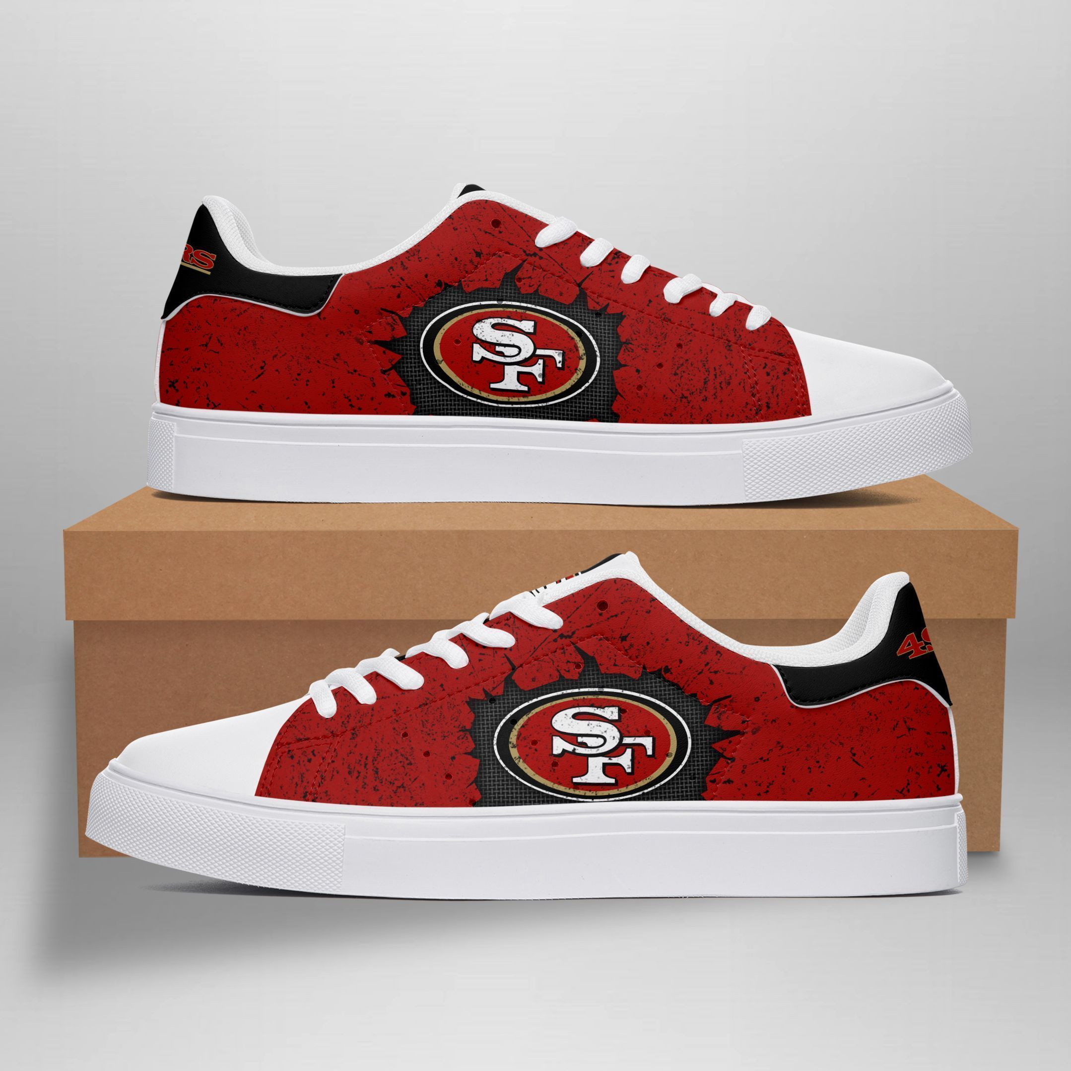 JWFancy San Francisco 49ers Skate Stan Shoes Sneakes For Men And Women